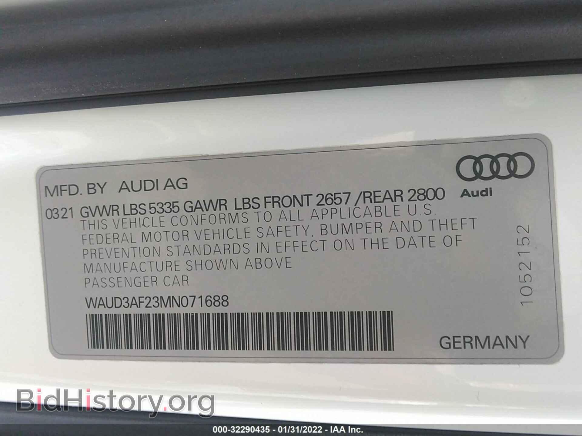 2021 AUDI A6 - VIN: WAUD3AF23MN071688 - Фото 9