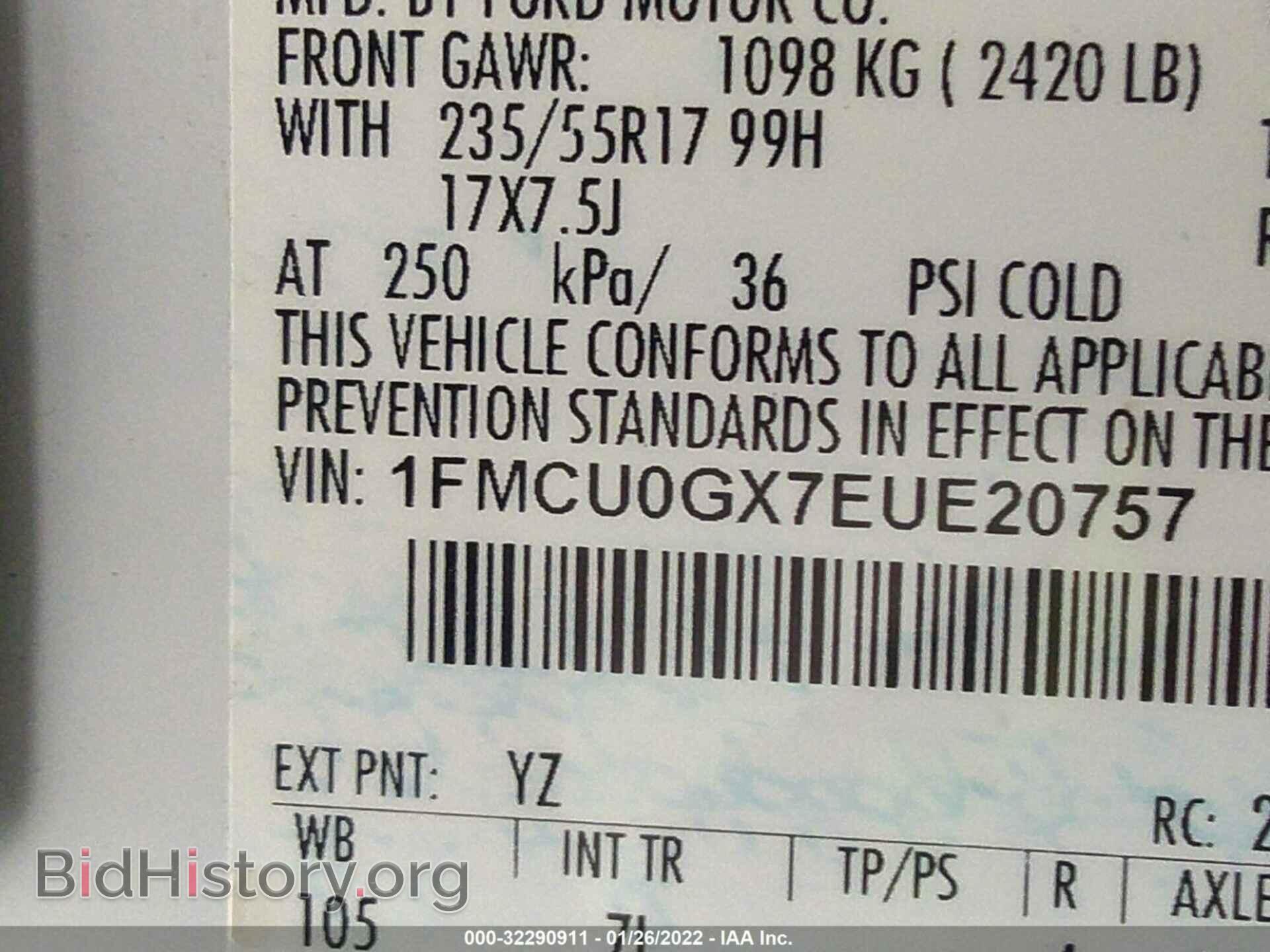 2014 FORD ESCAPE - VIN: 1FMCU0GX7EUE20757 - Фото 9
