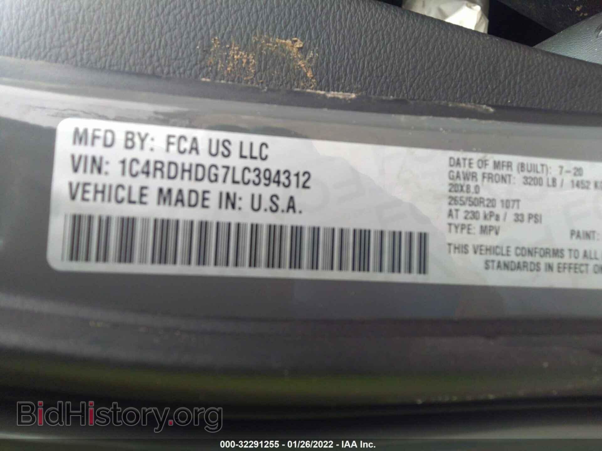2020 DODGE DURANGO - VIN: 1C4RDHDG7LC394312 - Photo 9