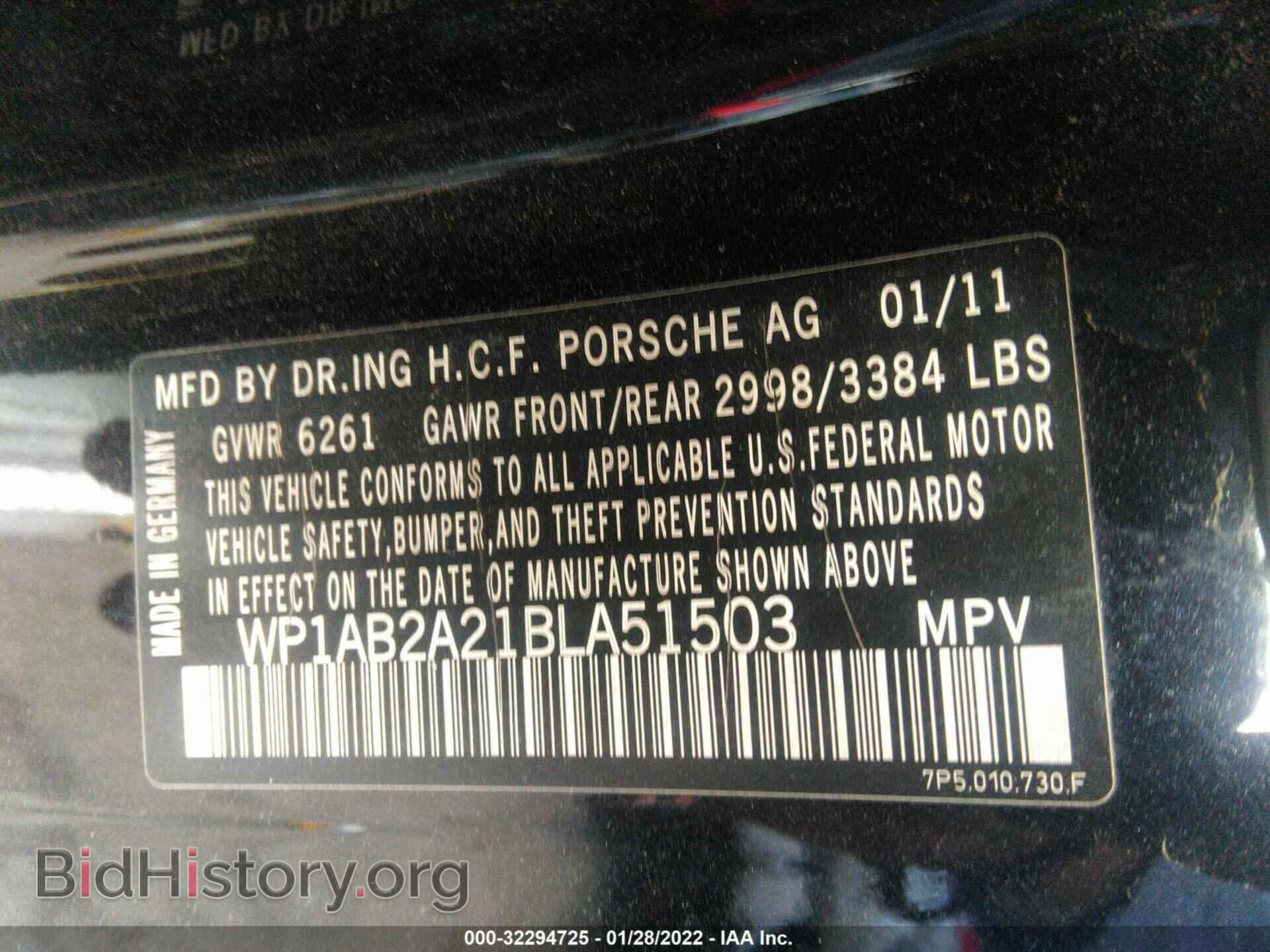 2011 PORSCHE CAYENNE - VIN: WP1AB2A21BLA51503 - Фото 9
