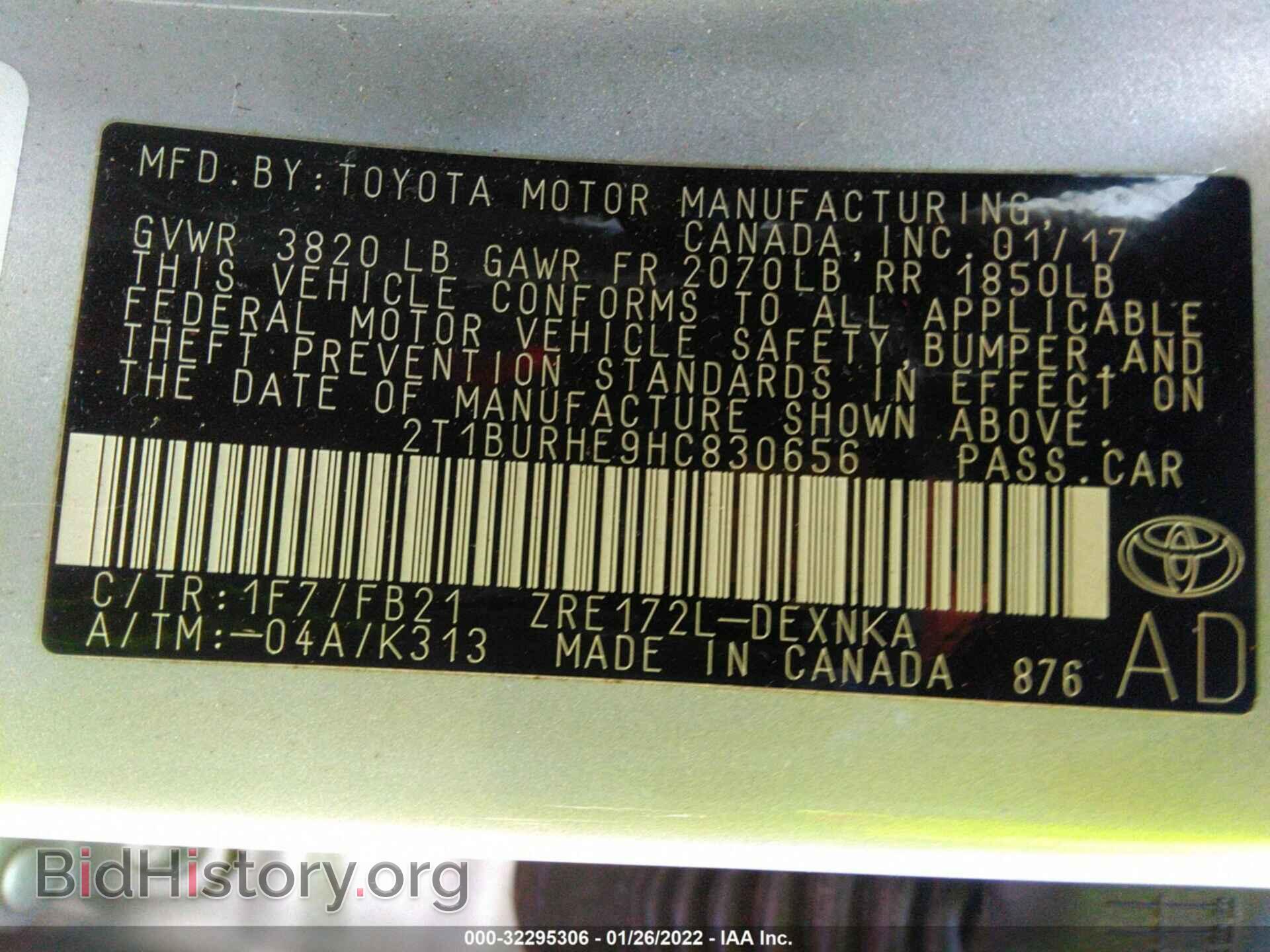 2017 TOYOTA COROLLA - VIN: 2T1BURHE9HC830656 - Photo 9