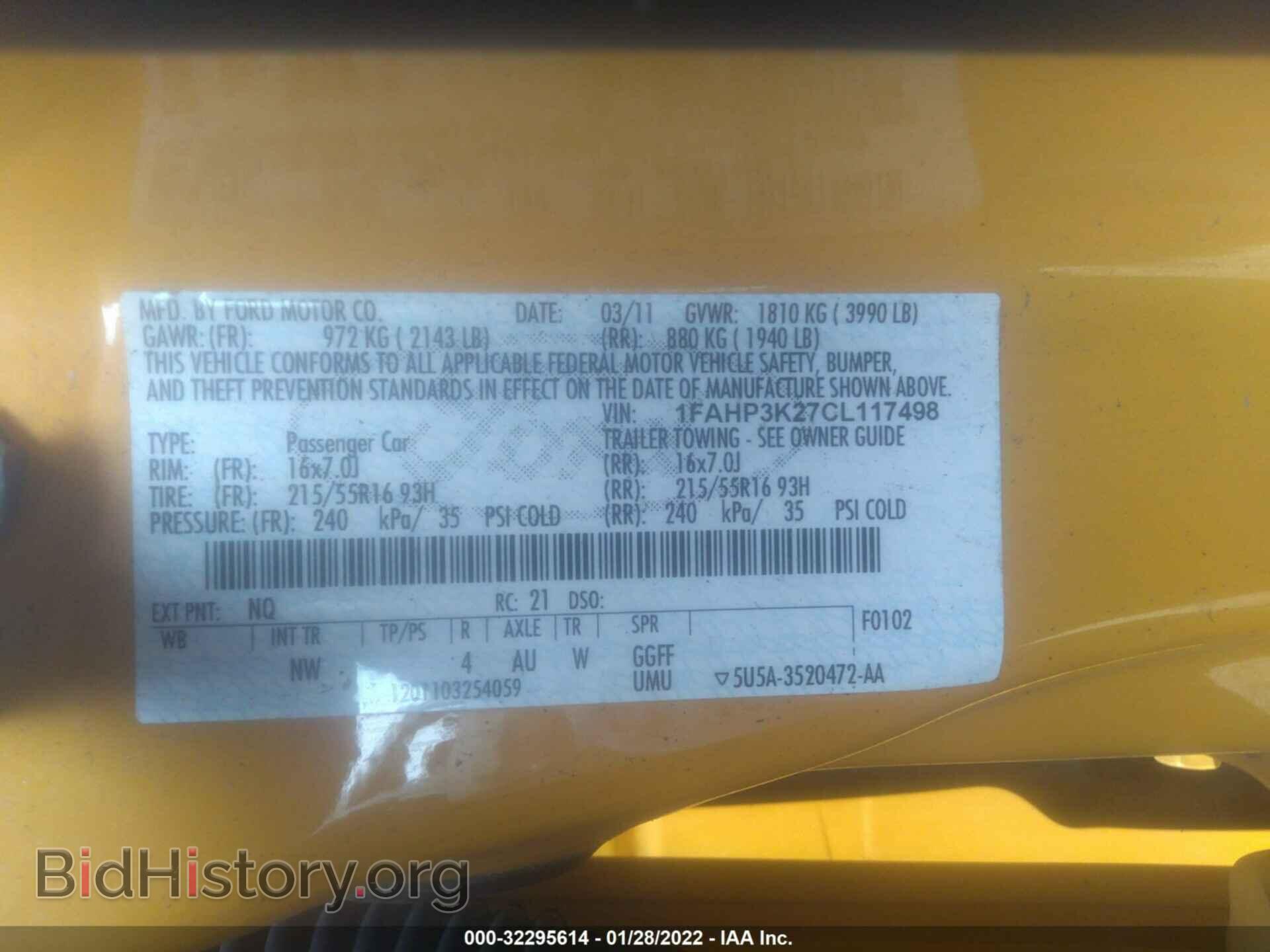 2012 FORD FOCUS - VIN: 1FAHP3K27CL117498 - Фото 9
