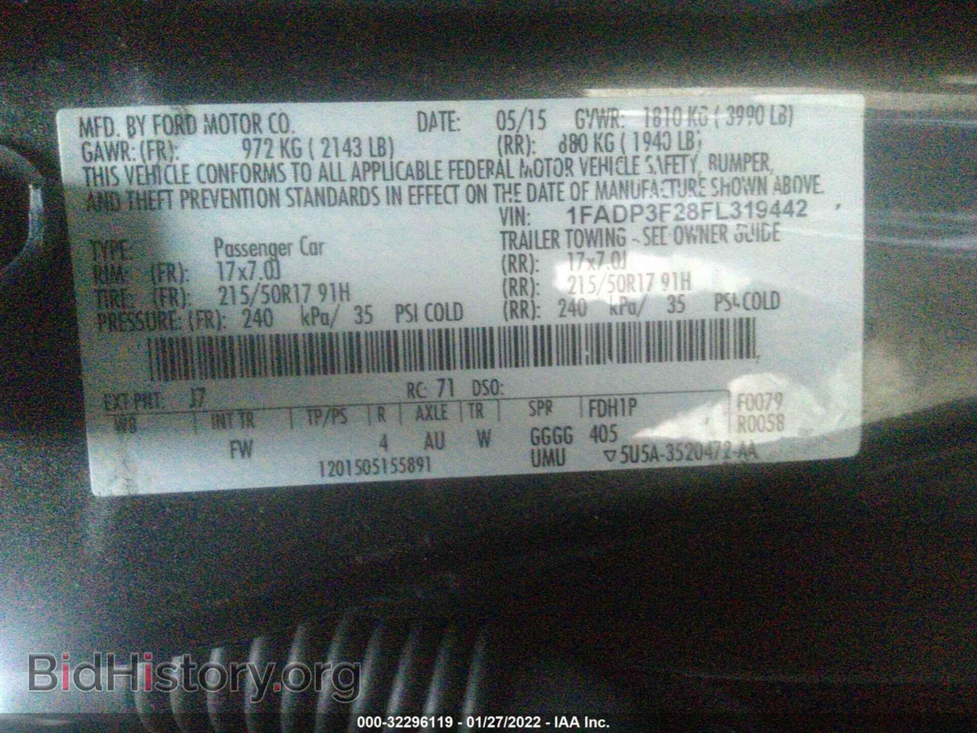2015 FORD FOCUS - VIN: 1FADP3F28FL319442 - Фото 9