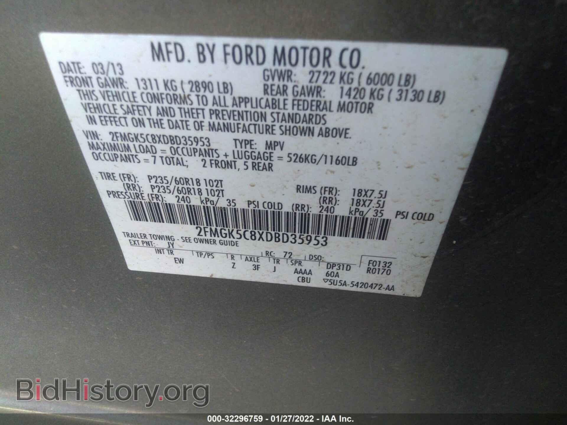 2013 FORD FLEX - VIN: 2FMGK5C8XDBD35953 - Photo 9