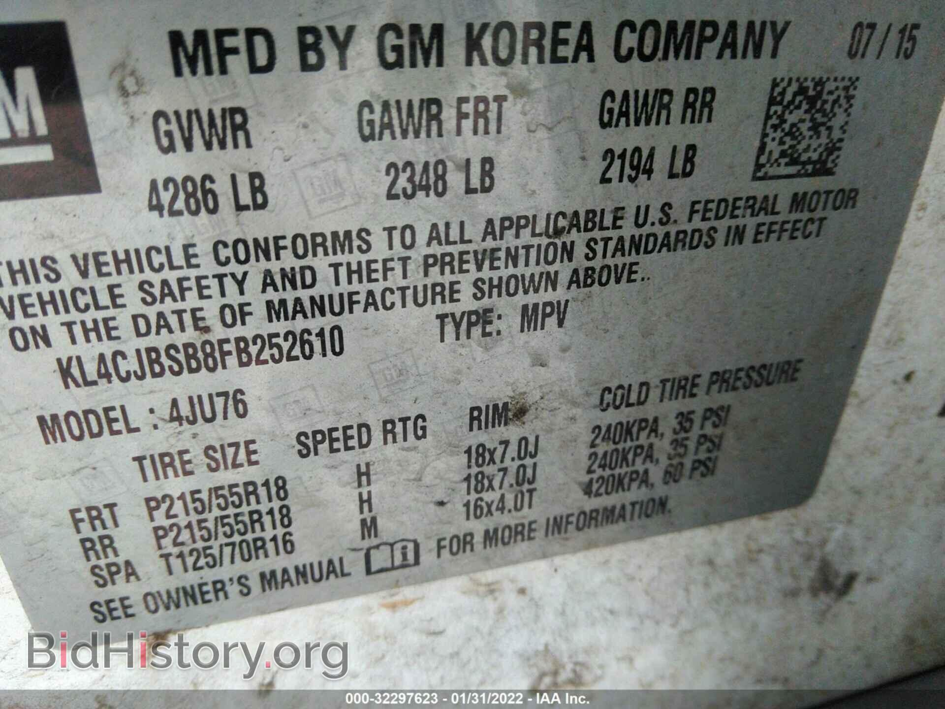 2015 BUICK ENCORE - VIN: KL4CJBSB8FB252610 - Photo 9