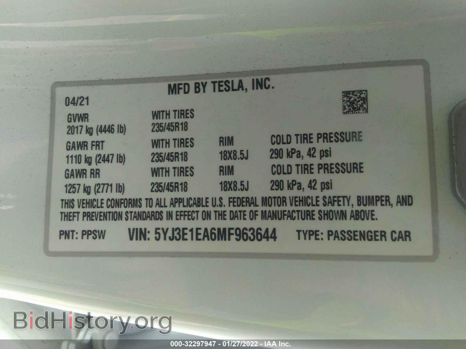 2021 TESLA MODEL 3 - VIN: 5YJ3E1EA6MF963644 - Photo 9