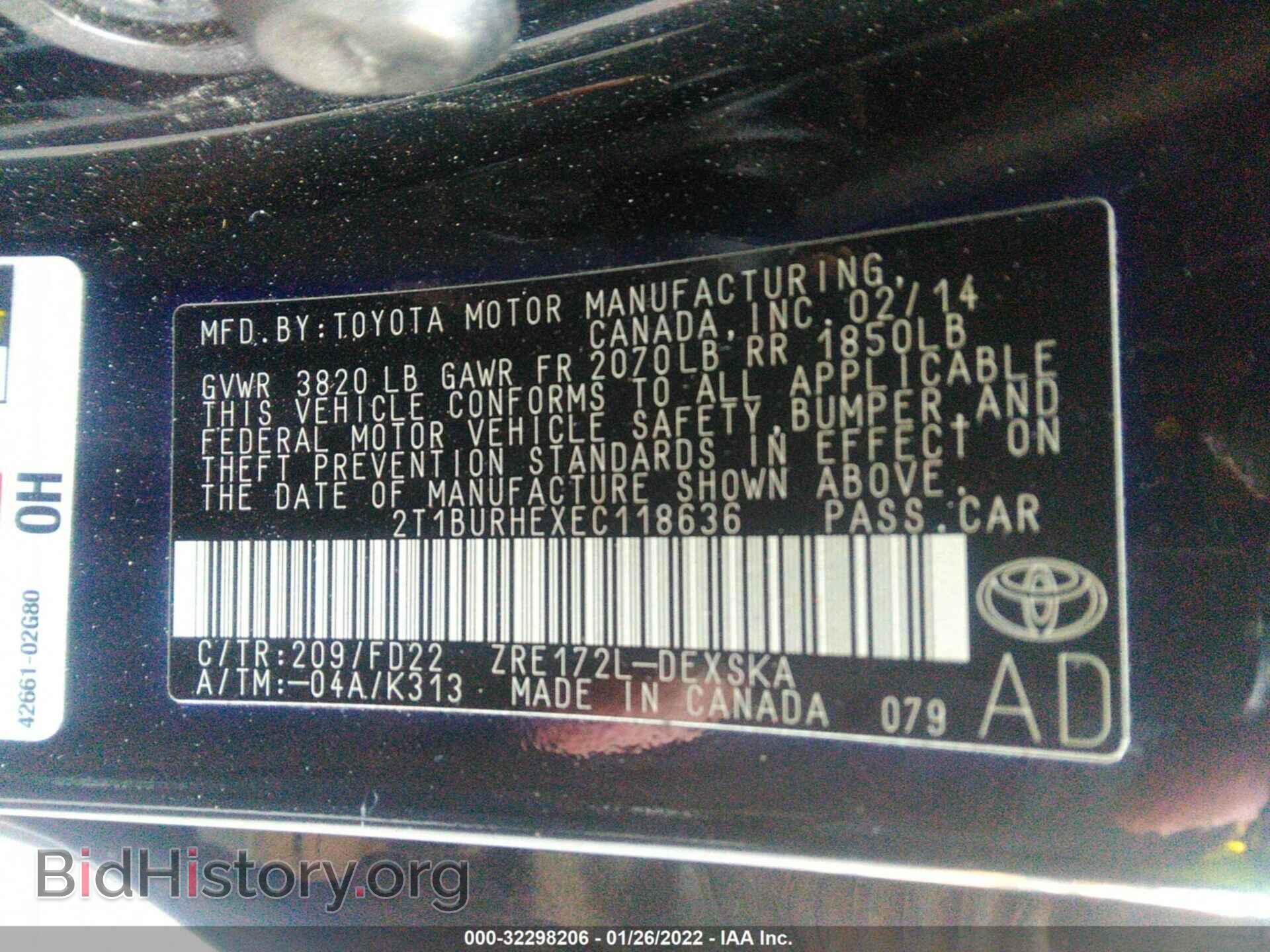 2014 TOYOTA COROLLA - VIN: 2T1BURHEXEC118636 - Photo 9