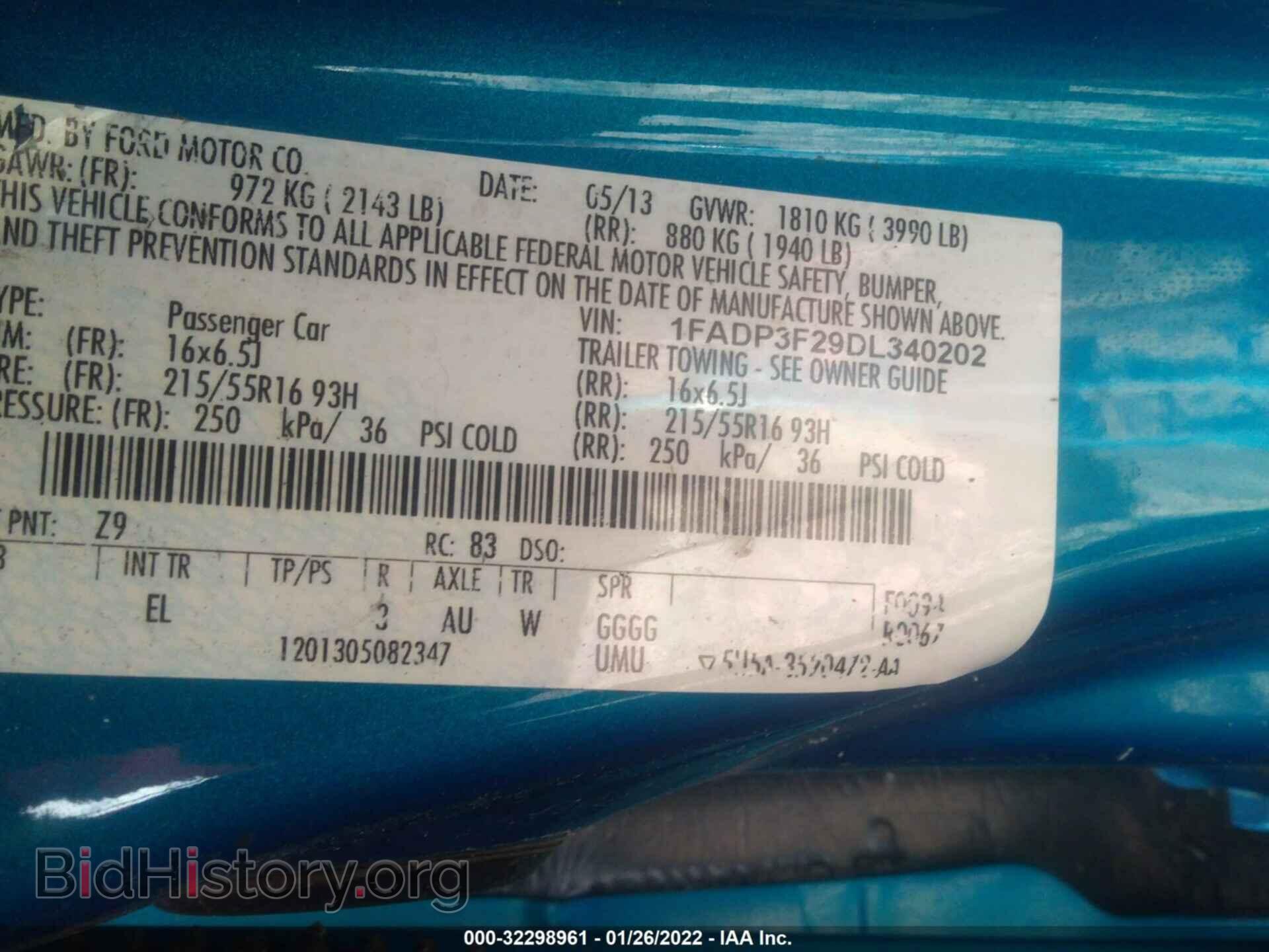 2013 FORD FOCUS - VIN: 1FADP3F29DL340202 - Фото 9