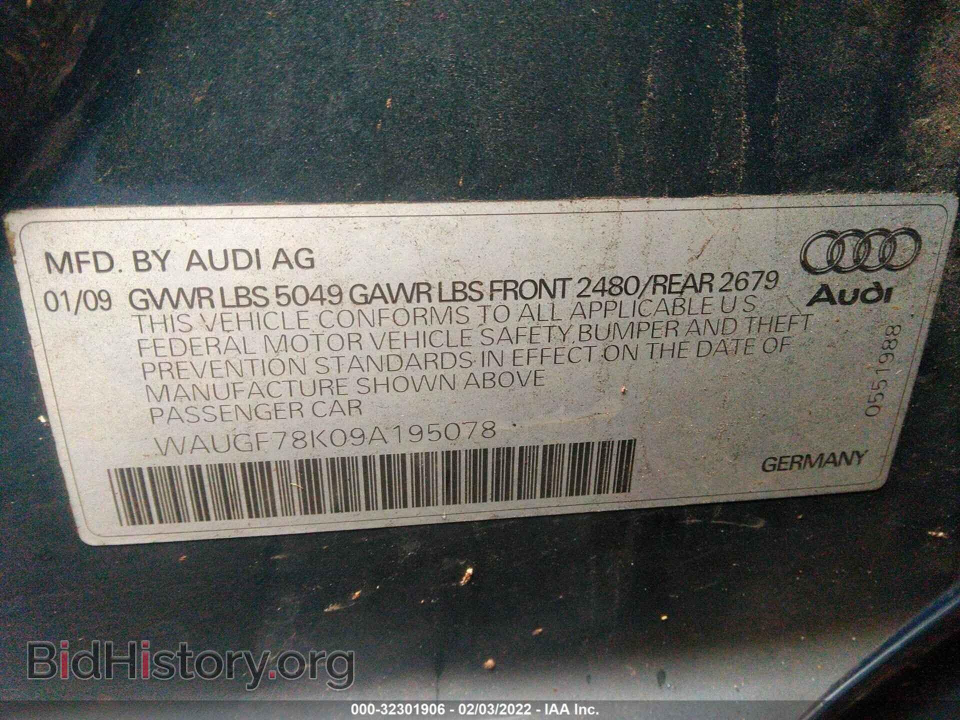 2009 AUDI A4 - VIN: WAUGF78K09A195078 - Фото 9