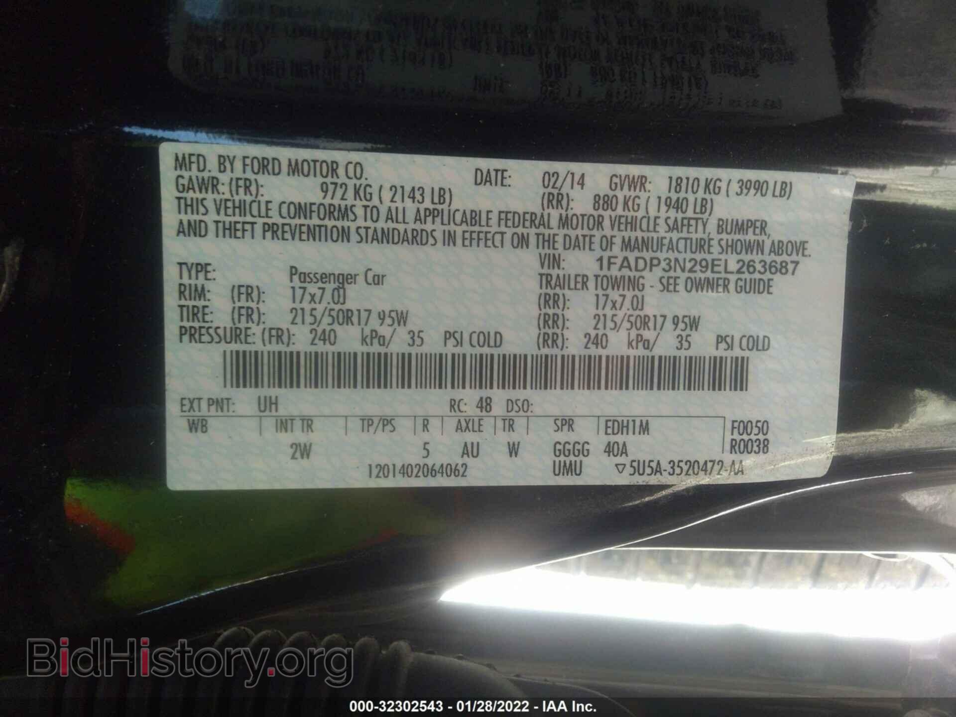 2014 FORD FOCUS - VIN: 1FADP3N29EL263687 - Фото 9