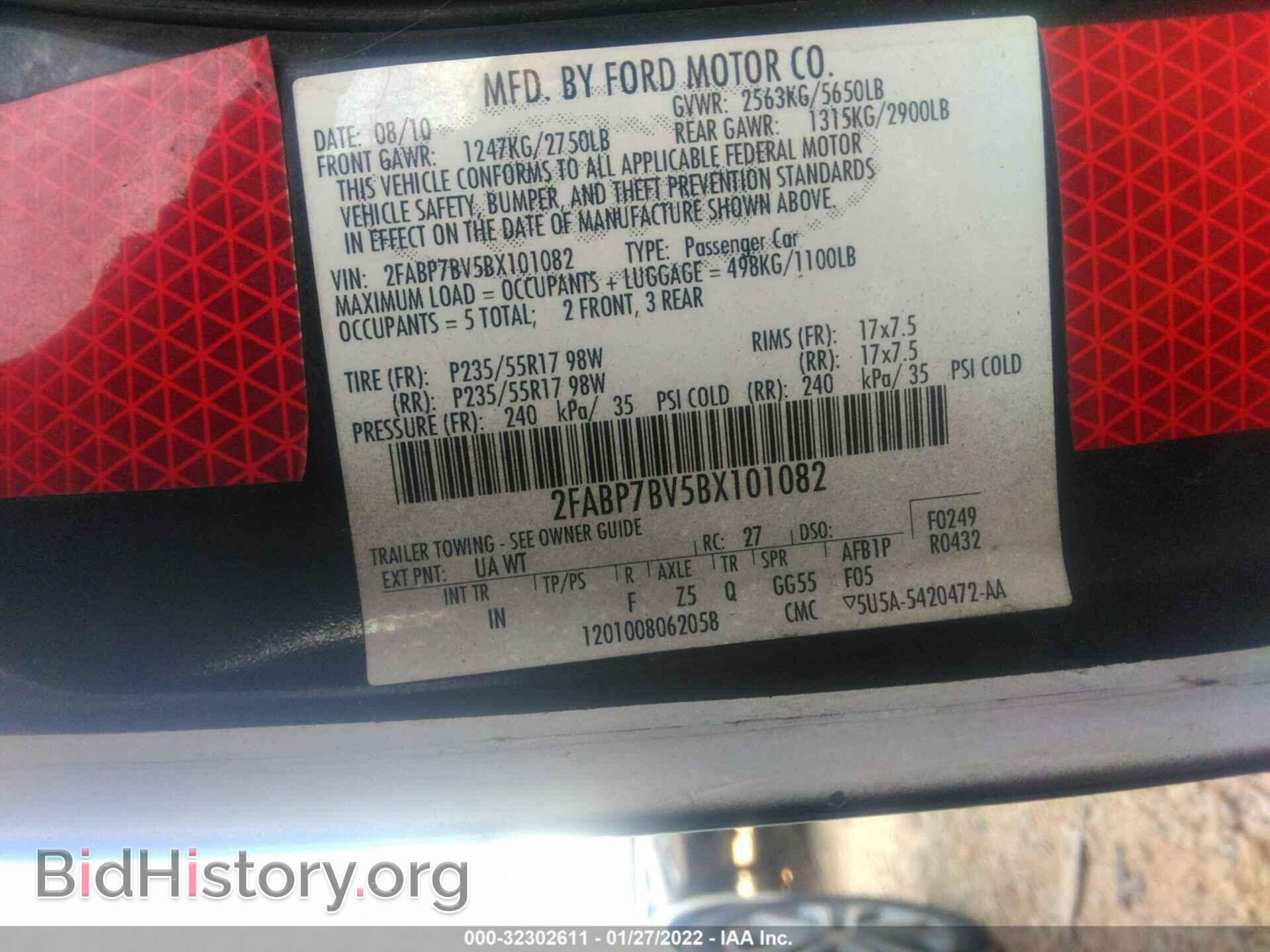 2011 FORD POLICE INTERCEPTOR - VIN: 2FABP7BV5BX101082 - Фото 9