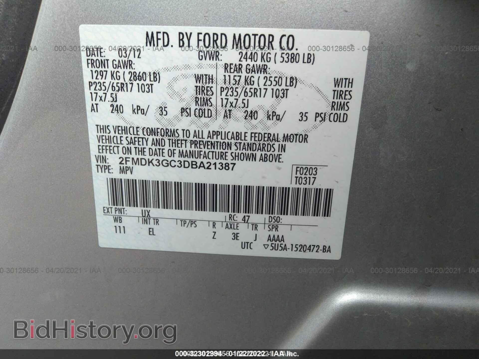 2013 FORD EDGE - VIN: 2FMDK3GC3DBA21387 - Фото 9