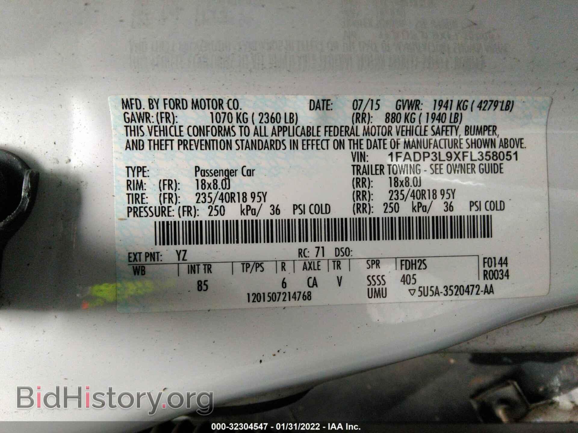 2015 FORD FOCUS - VIN: 1FADP3L9XFL358051 - Фото 9