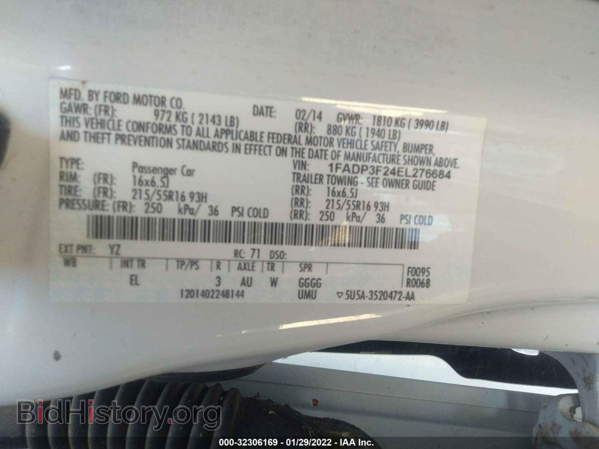 2014 FORD FOCUS - VIN: 1FADP3F24EL276684 - Фото 9