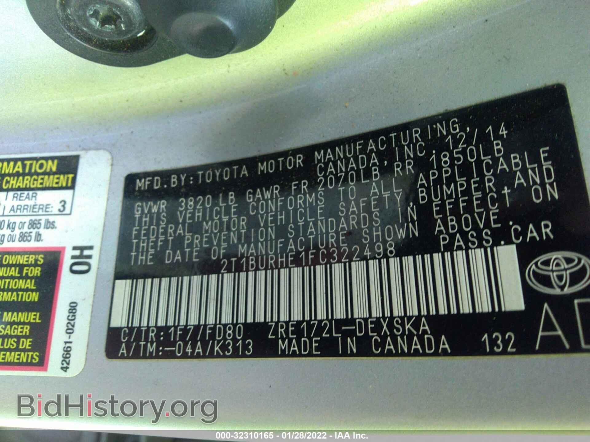 2015 TOYOTA COROLLA - VIN: 2T1BURHE1FC322498 - Photo 9