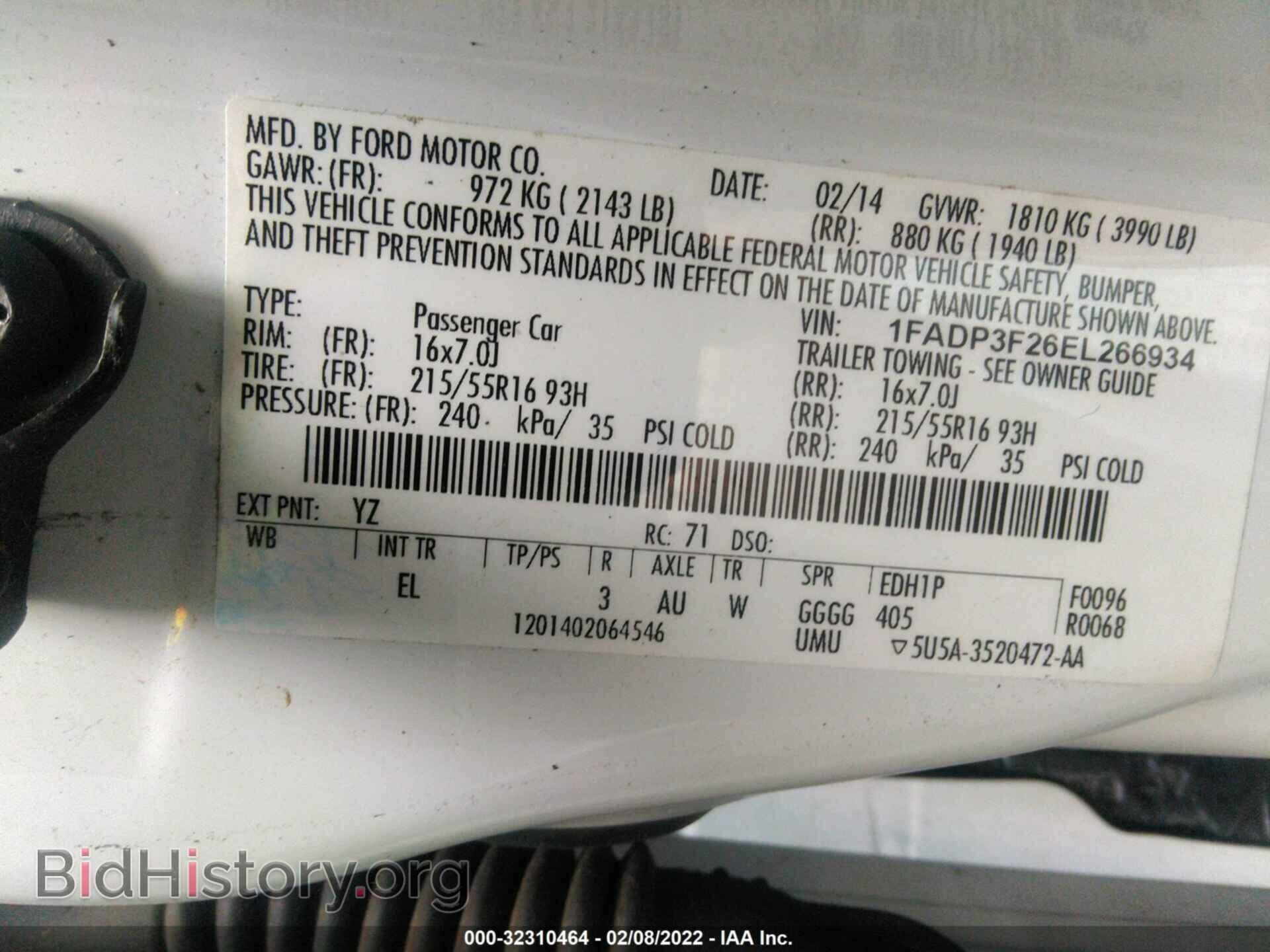 2014 FORD FOCUS - VIN: 1FADP3F26EL266934 - Фото 9