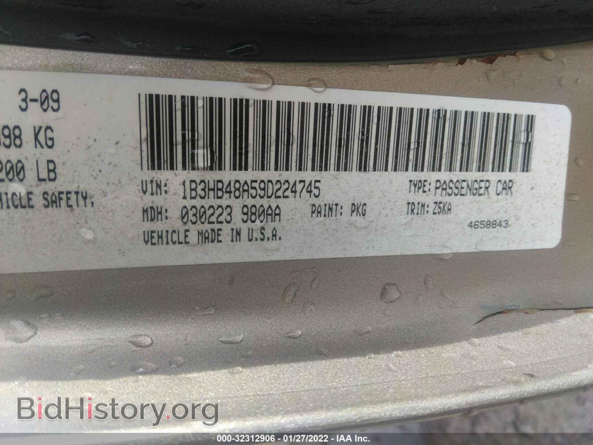2009 DODGE CALIBER - VIN: 1B3HB48A59D224745 - Photo 9
