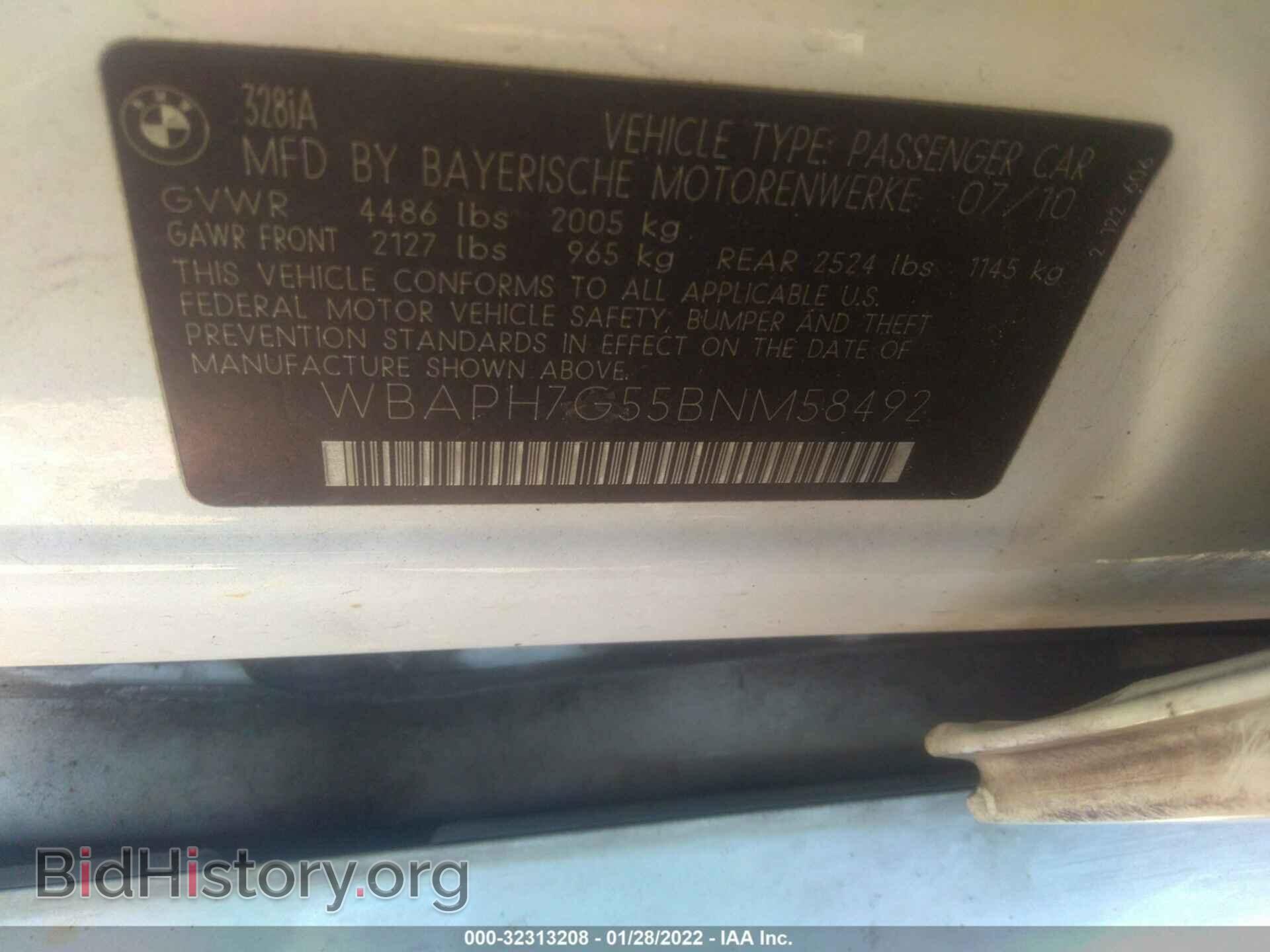 2011 BMW 3 SERIES - VIN: WBAPH7G55BNM58492 - Фото 9