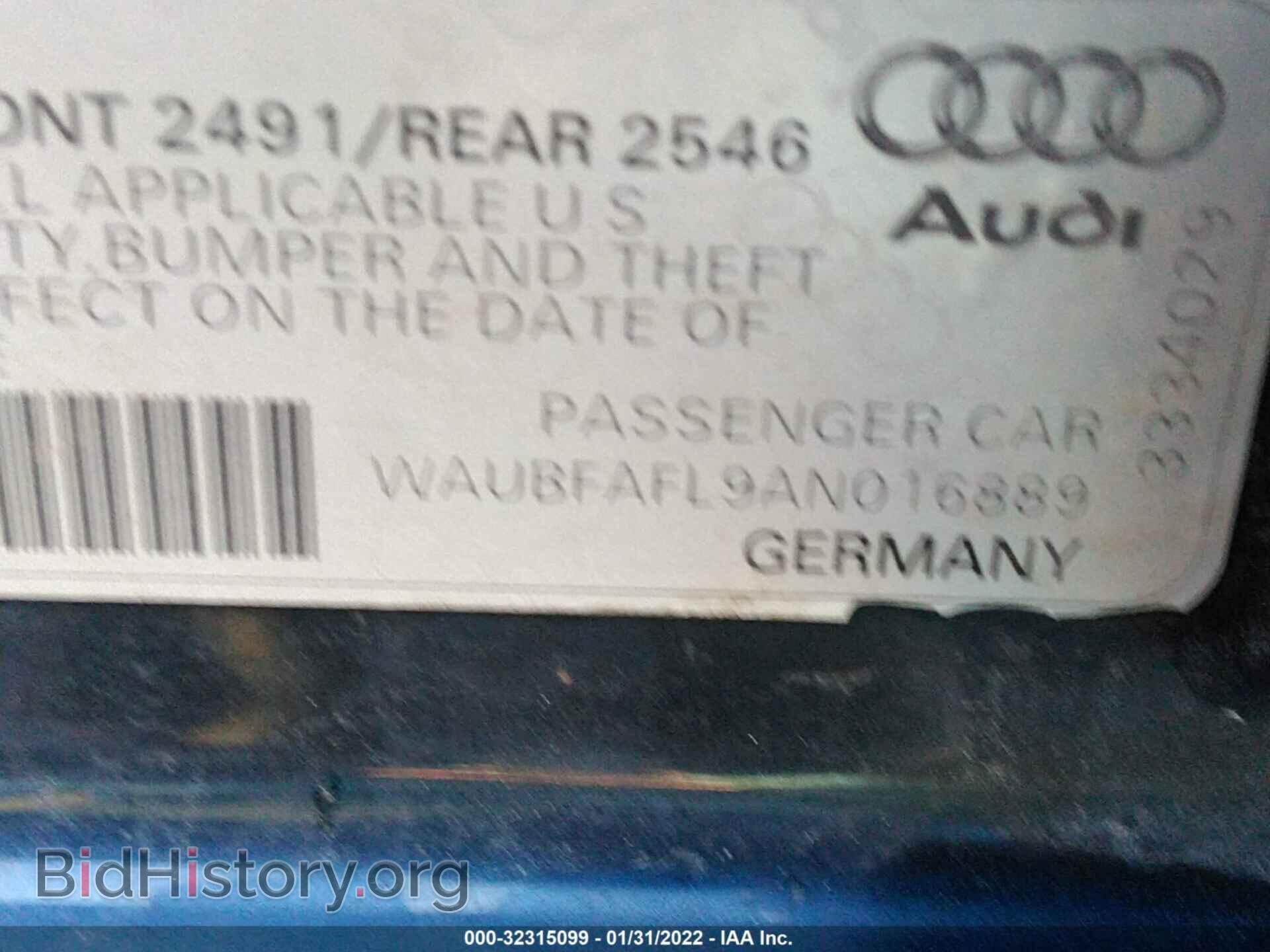 2010 AUDI A4 - VIN: WAUBFAFL9AN016889 - Фото 9