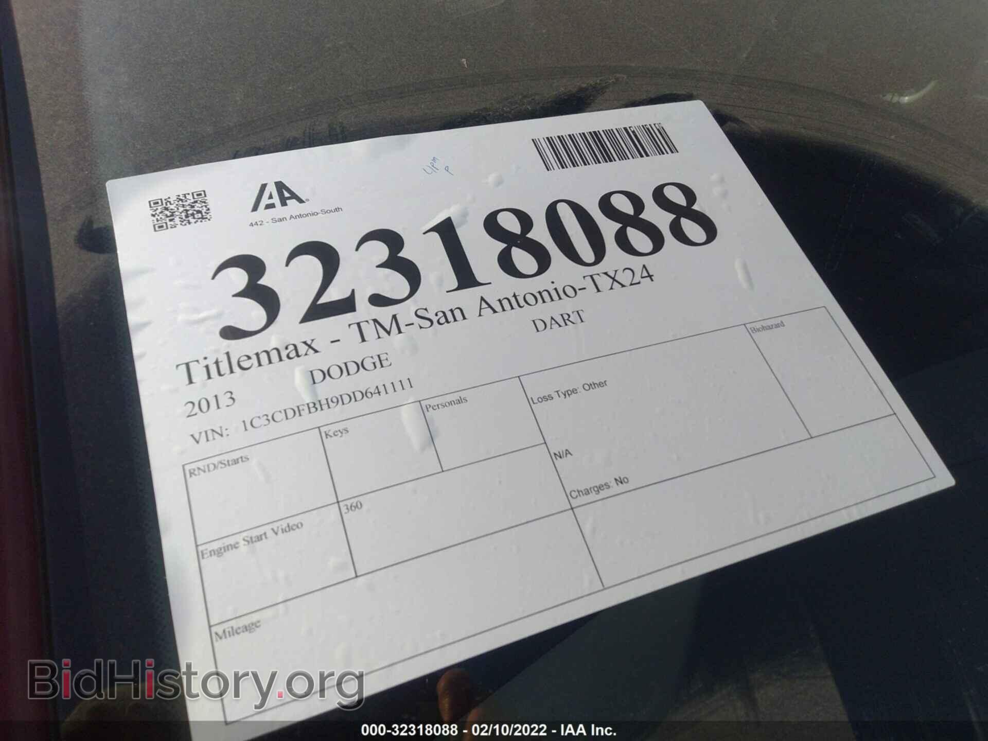 Photo 1C3CDFBH9DD641111 - DODGE DART 2013