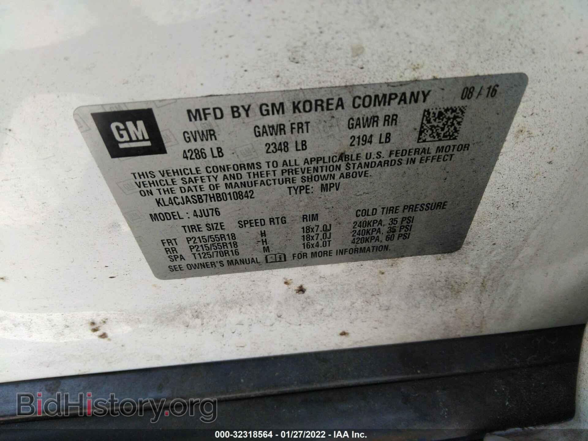 2017 BUICK ENCORE - VIN: KL4CJASB7HB010842 - Фото 9