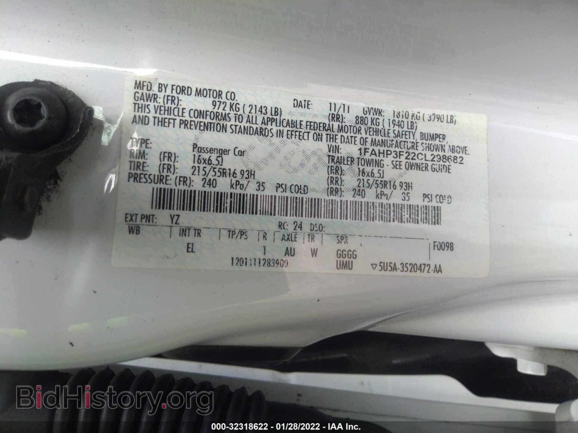 2012 FORD FOCUS - VIN: 1FAHP3F22CL298682 - Фото 9