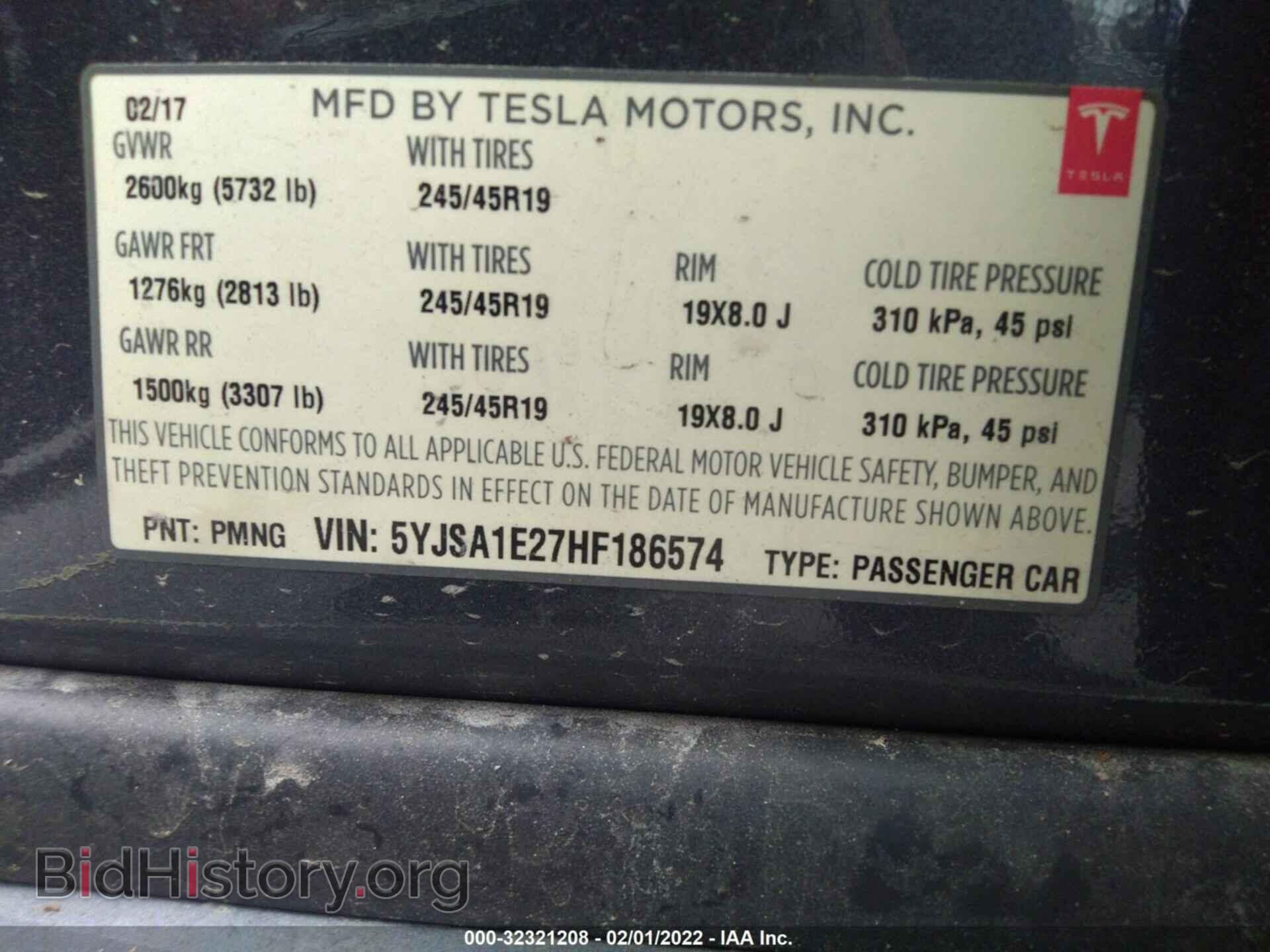 2017 TESLA MODEL S - VIN: 5YJSA1E27HF186574 - Photo 9