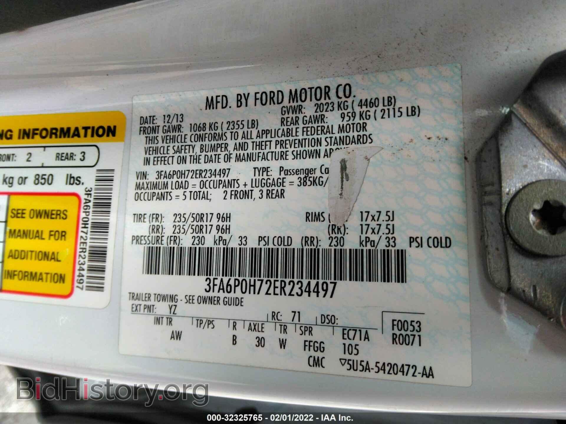 2014 FORD FUSION - VIN: 3FA6P0H72ER234497 - Photo 9