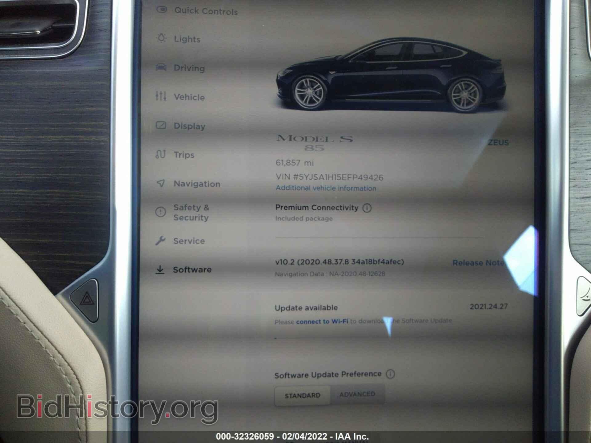 2014 TESLA MODEL S - VIN: 5YJSA1H15EFP49426 - Фото 7