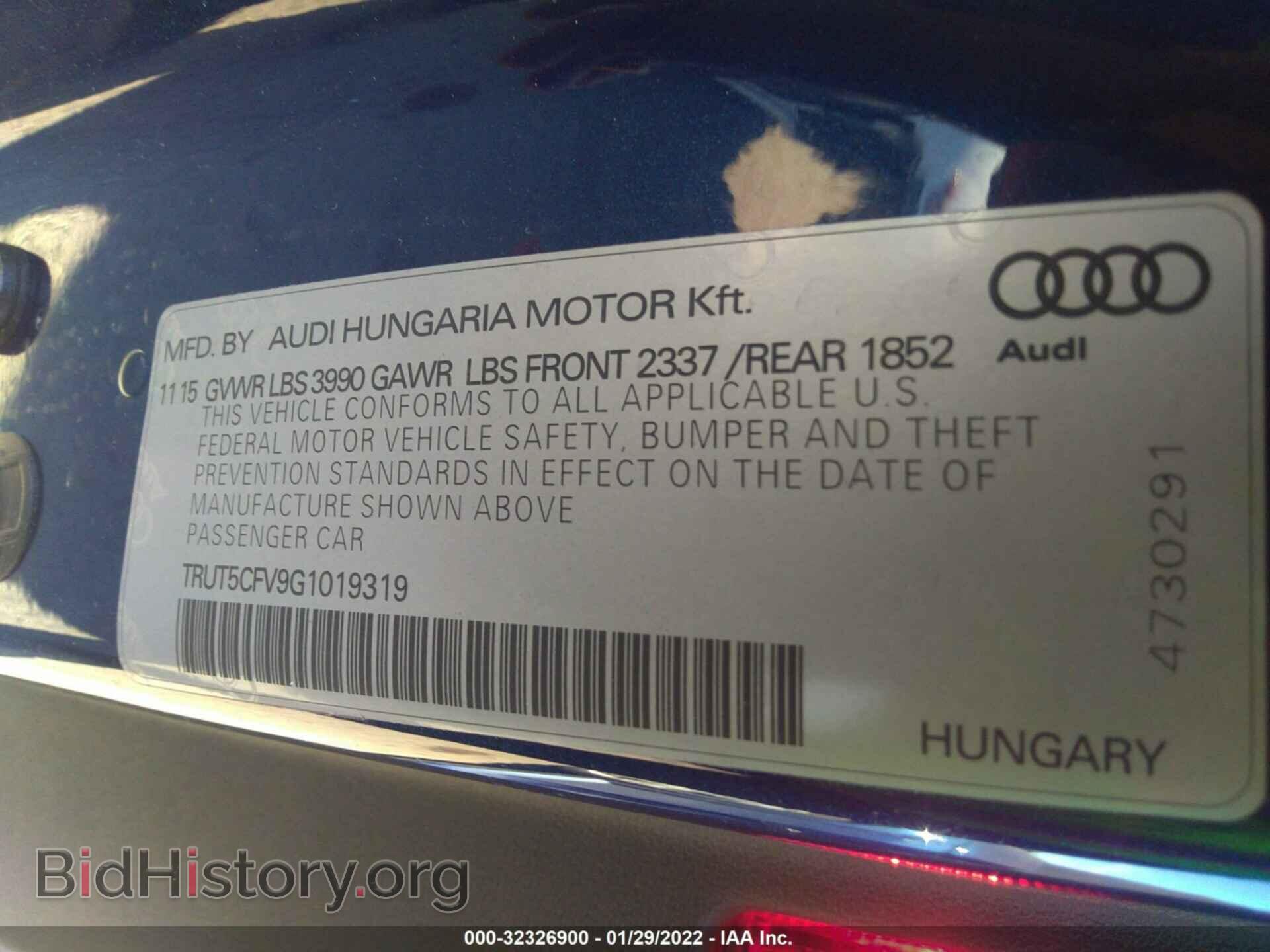 2016 AUDI TT - VIN: TRUT5CFV9G1019319 - Photo 9