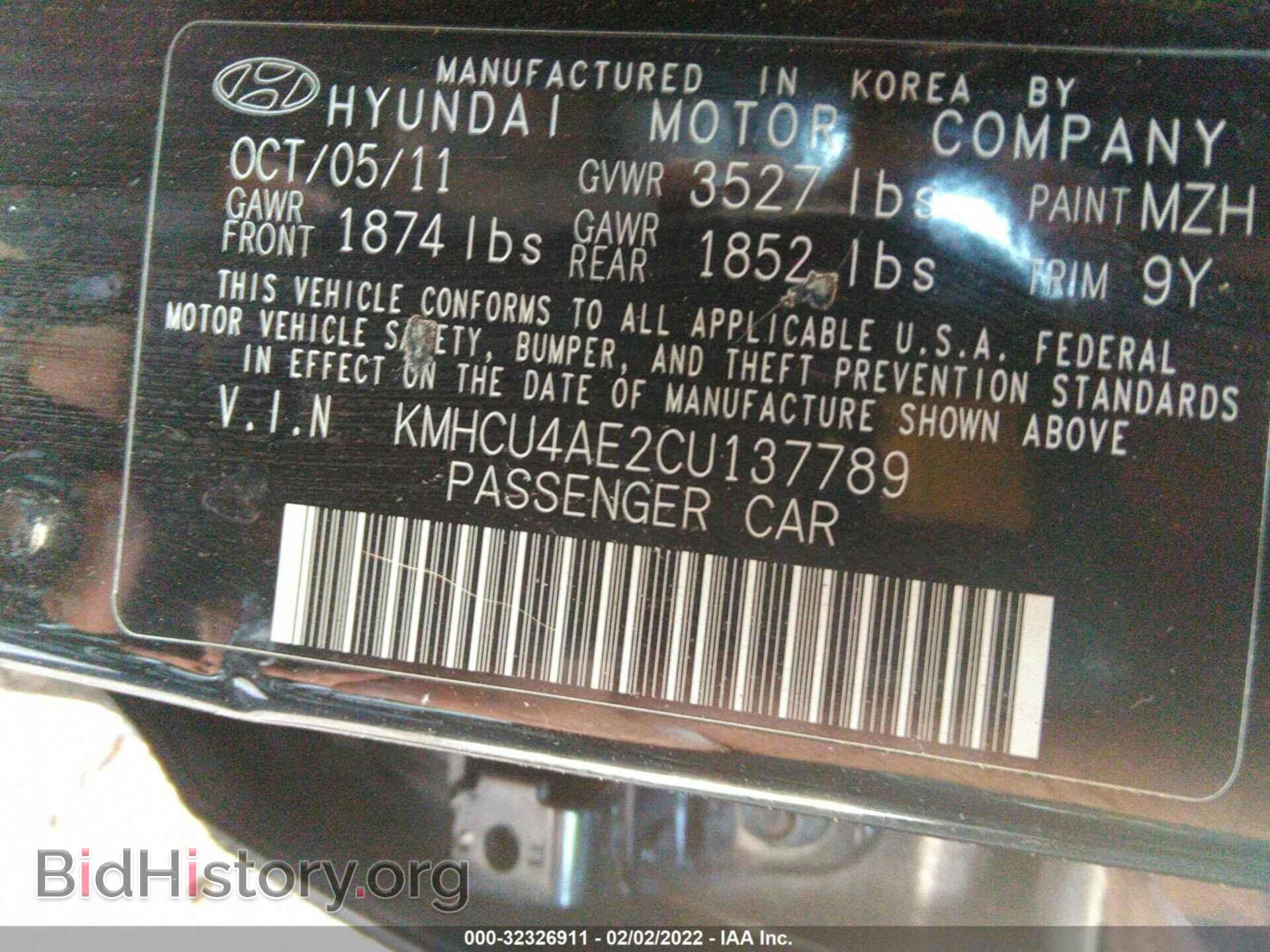 2012 HYUNDAI ACCENT - VIN: KMHCU4AE2CU137789 - Фото 9