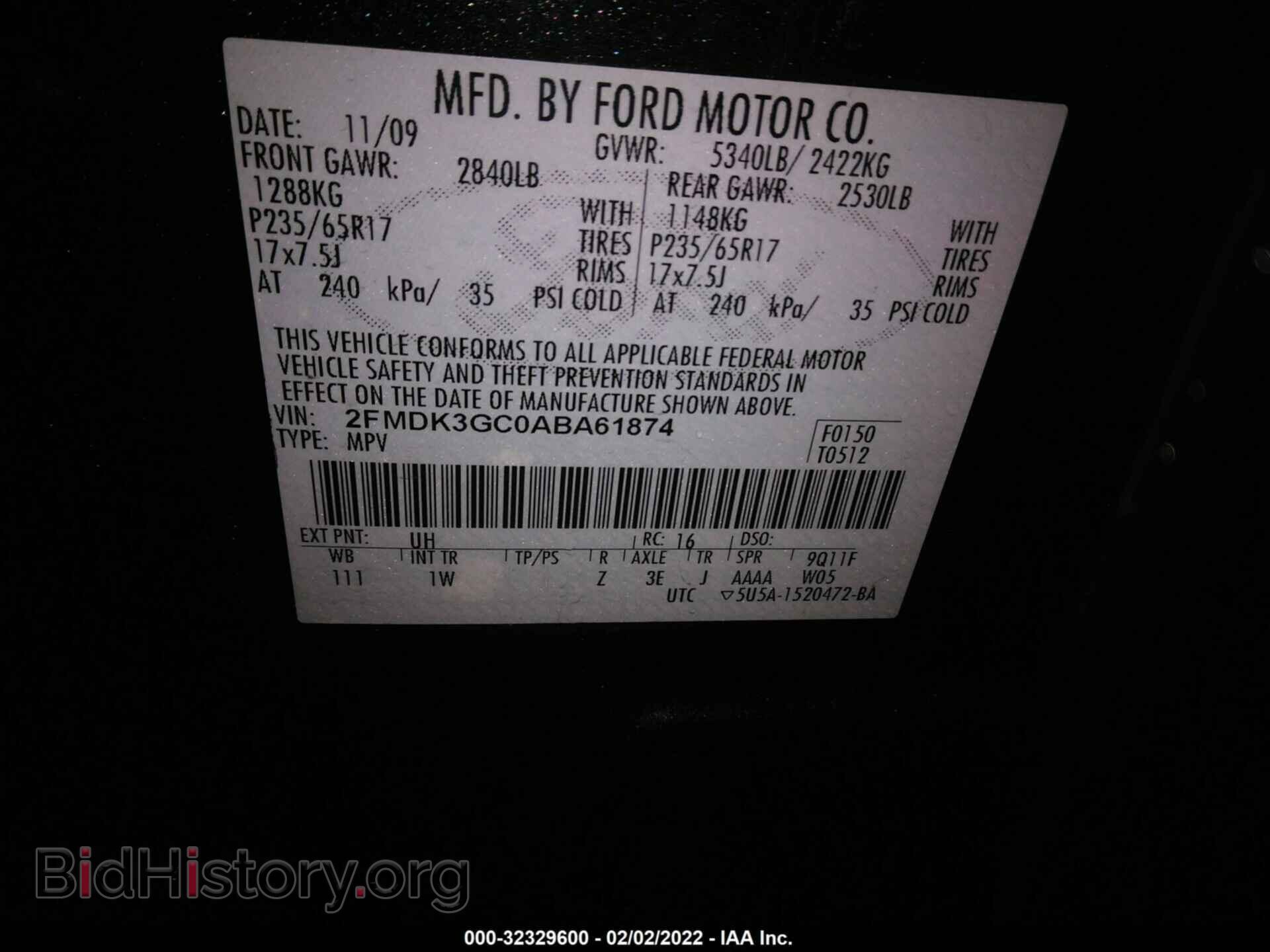 2010 FORD EDGE - VIN: 2FMDK3GC0ABA61874 - Photo 9