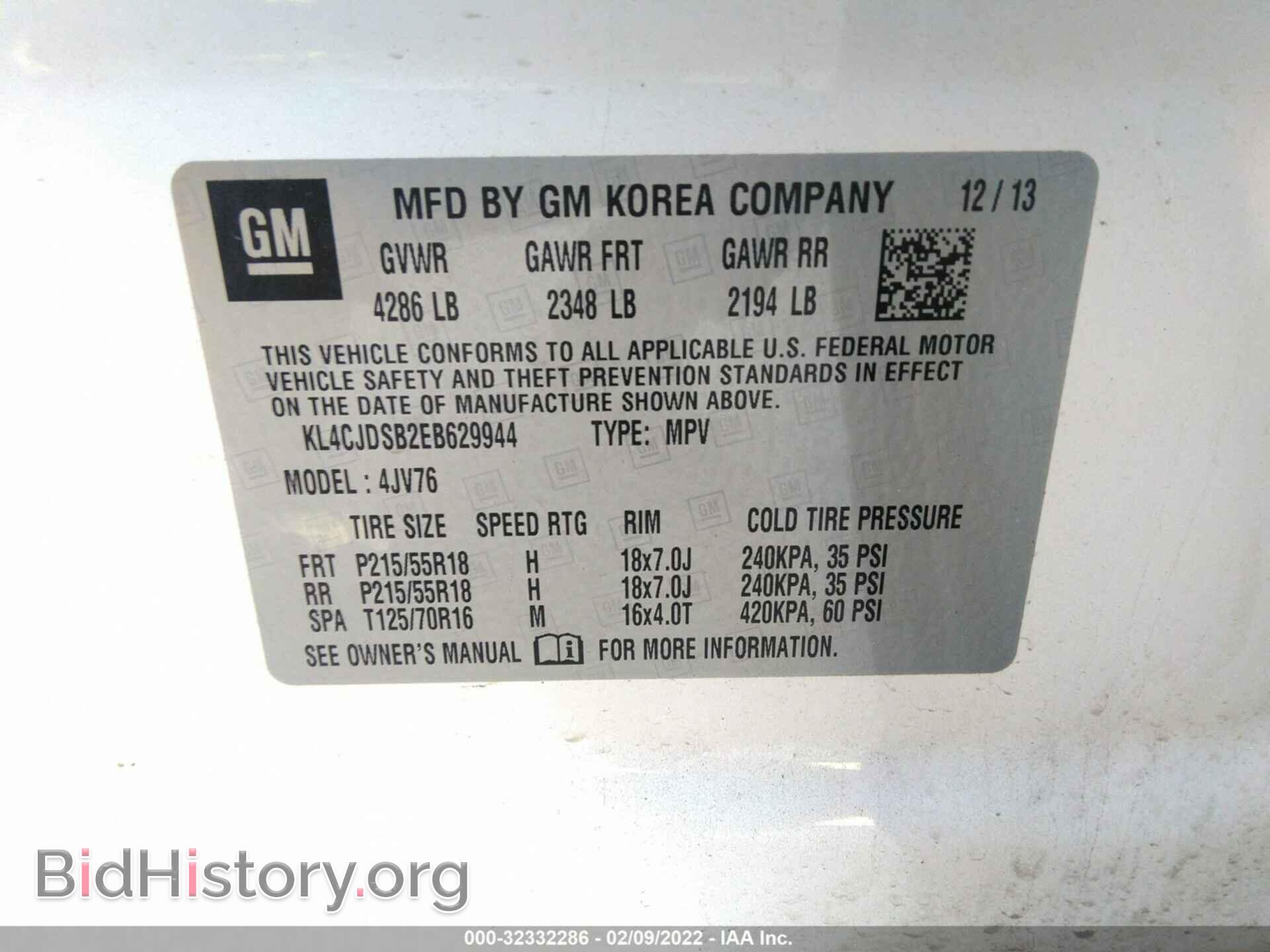 2014 BUICK ENCORE - VIN: KL4CJDSB2EB629944 - Photo 9