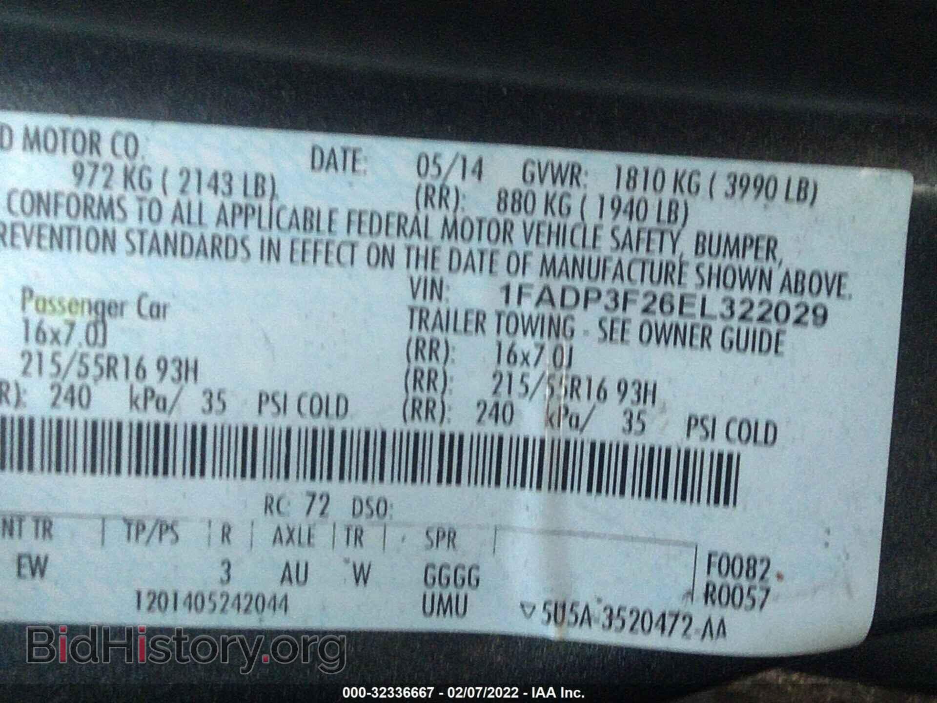 2014 FORD FOCUS - VIN: 1FADP3F26EL322029 - Фото 9