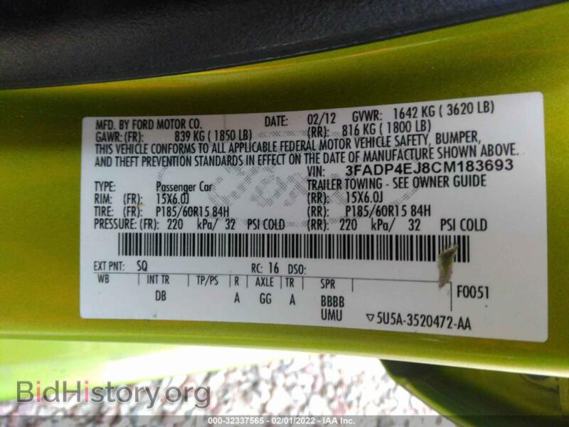 2012 Ford FIESTA (VIN 3FADP4EJ8CM183693) — фото 9 из 11