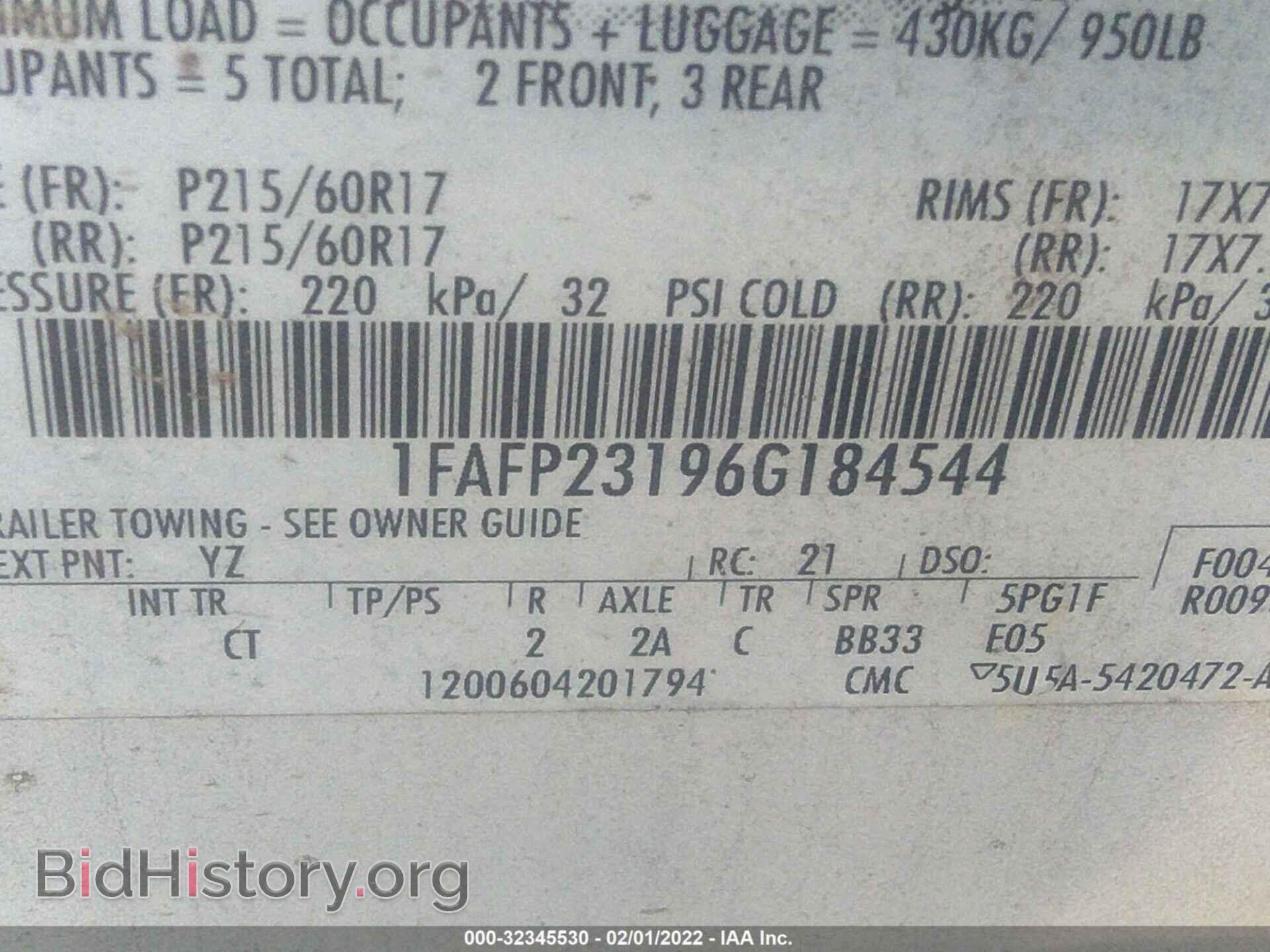 2006 FORD FIVE HUNDRED - VIN: 1FAFP23196G184544 - Photo 9