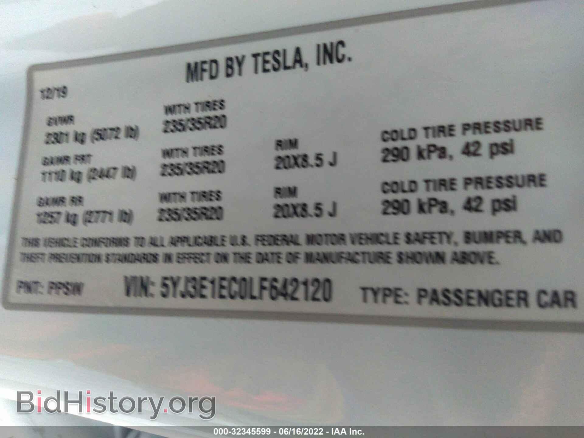 2020 TESLA MODEL 3 - VIN: 5YJ3E1EC0LF642120 - Фото 9