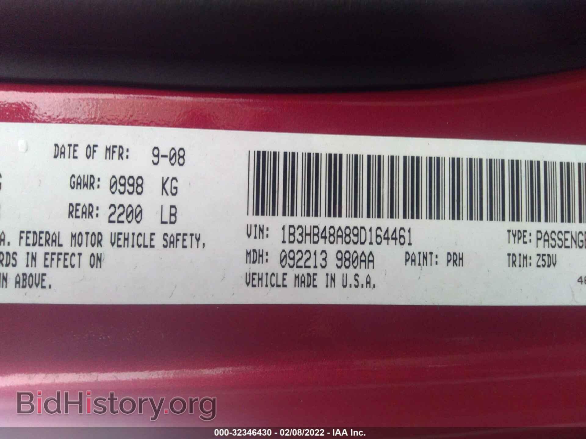 2009 DODGE CALIBER - VIN: 1B3HB48A89D164461 - Фото 9