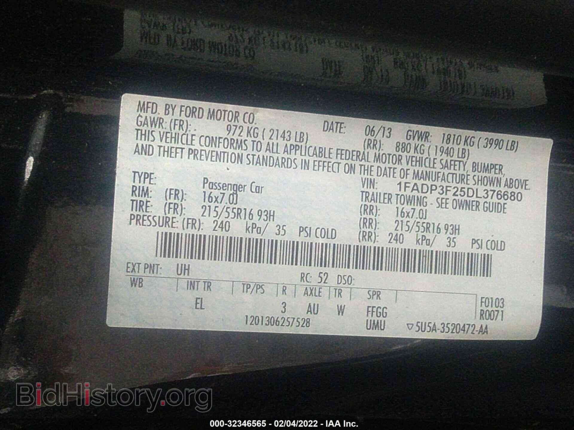2013 FORD FOCUS - VIN: 1FADP3F25DL376680 - Фото 9