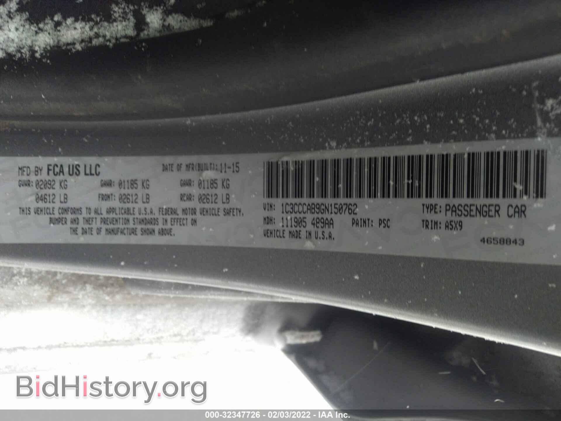 2016 CHRYSLER 200 - VIN: 1C3CCCAB9GN150762 - Фото 9