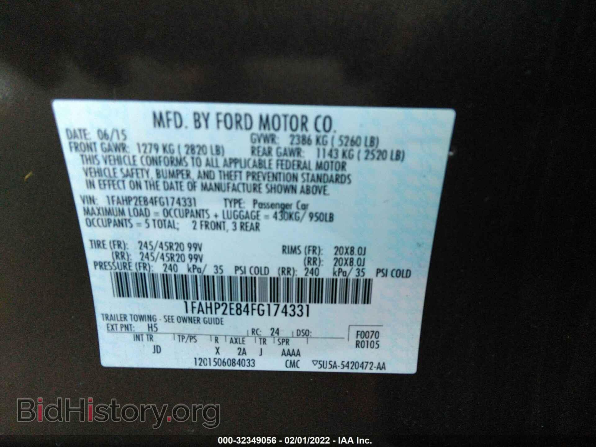2015 FORD TAURUS - VIN: 1FAHP2E84FG174331 - Photo 9