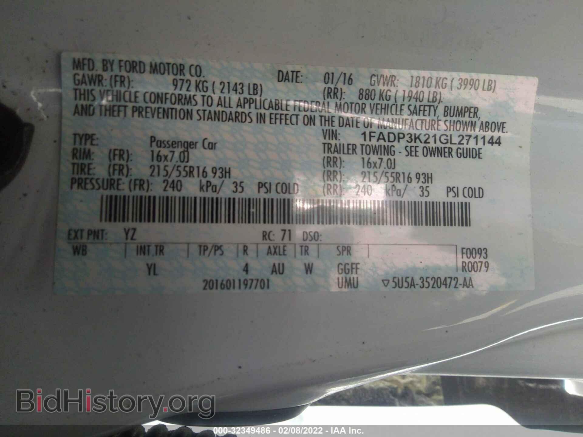 2016 FORD FOCUS - VIN: 1FADP3K21GL271144 - Фото 9