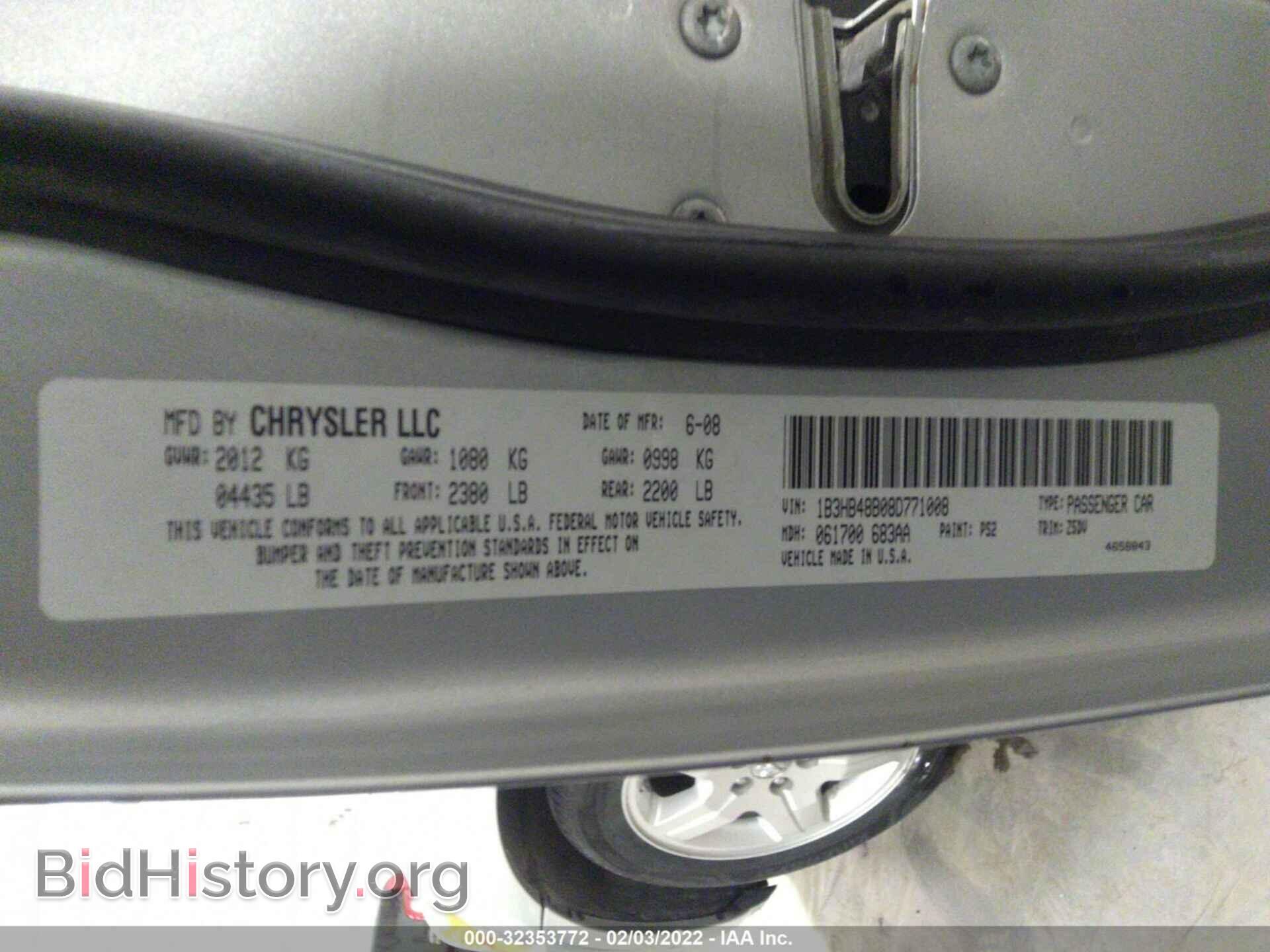2008 DODGE CALIBER - VIN: 1B3HB48B08D771008 - Фото 9