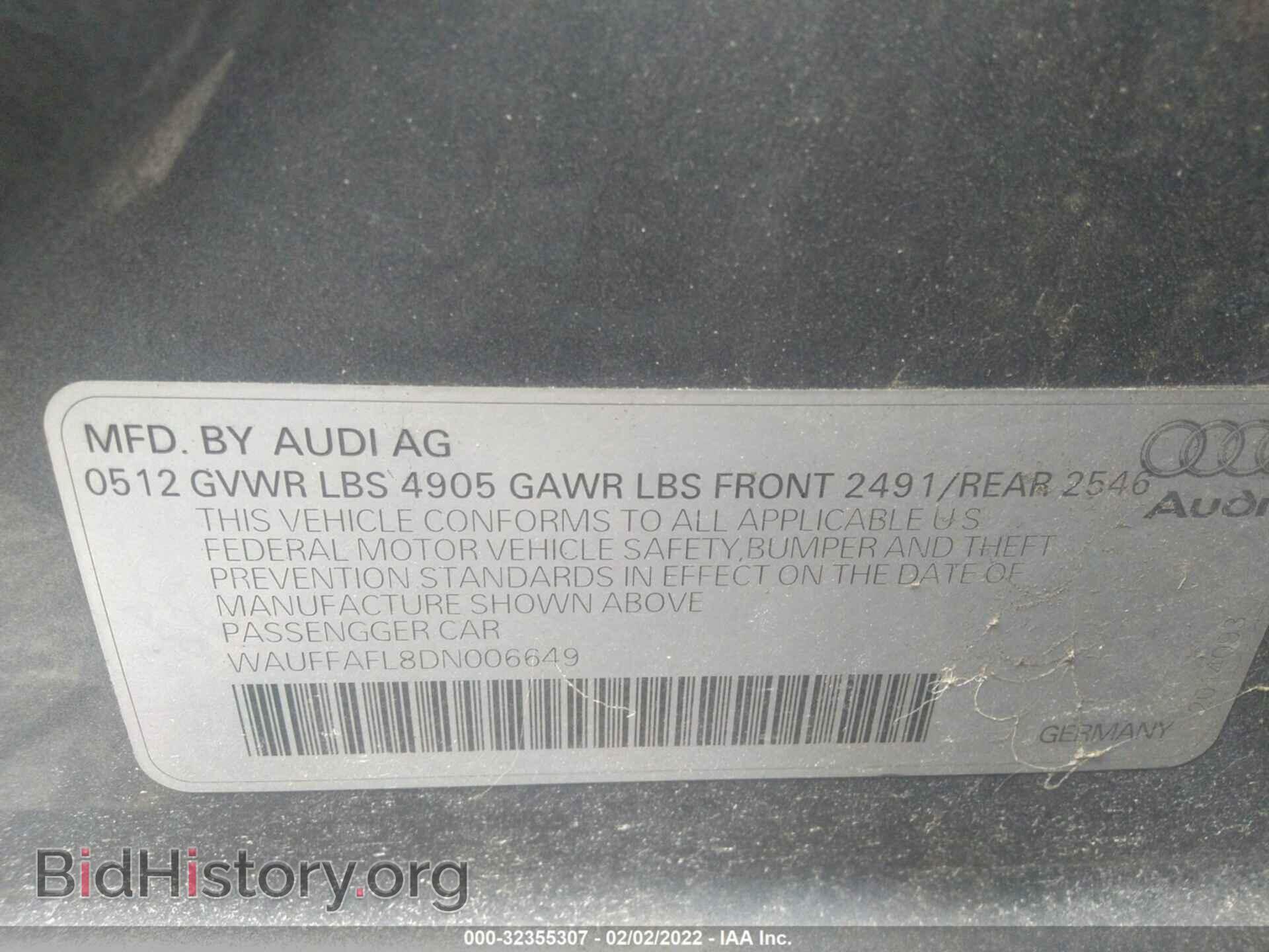 2013 AUDI A4 - VIN: WAUFFAFL8DN006649 - Фото 9