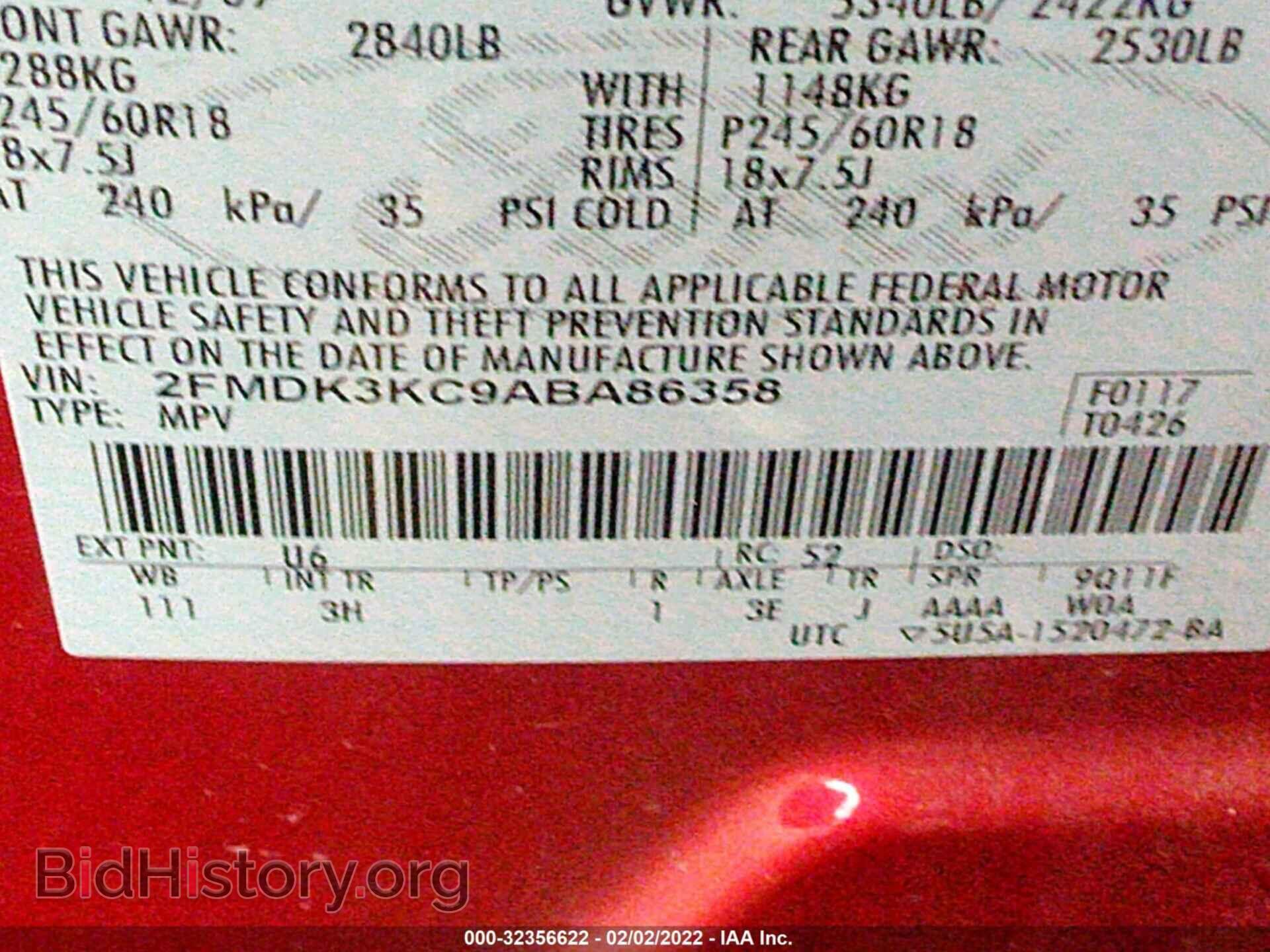 2010 FORD EDGE - VIN: 2FMDK3KC9ABA86358 - Фото 9