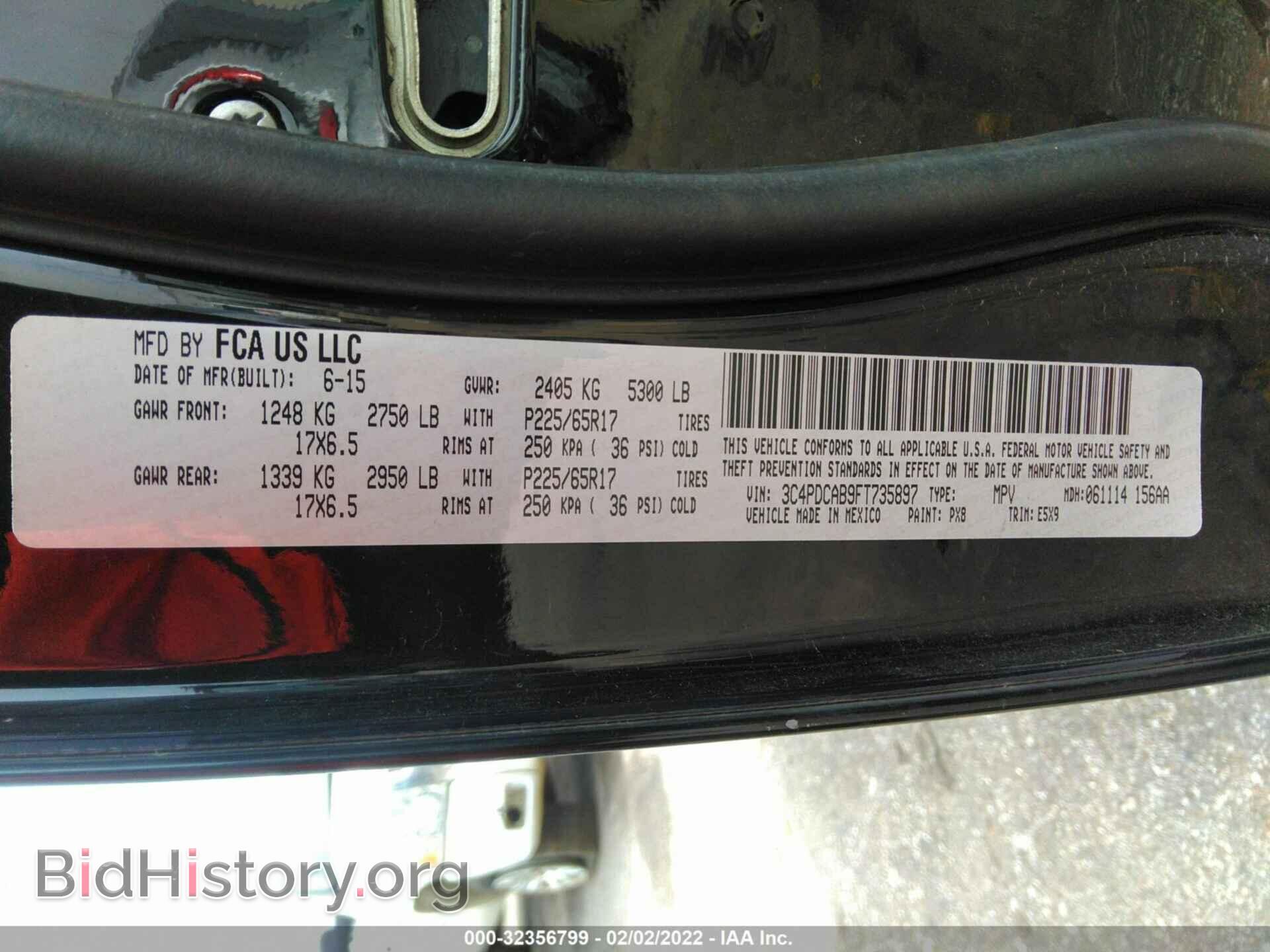 2015 DODGE JOURNEY - VIN: 3C4PDCAB9FT735897 - Фото 9