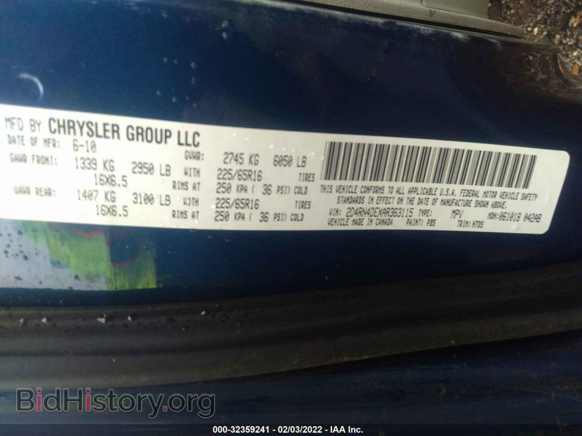 2010 DODGE GRAND CARAVAN - VIN: 2D4RN4DEXAR363115 - Фото 9