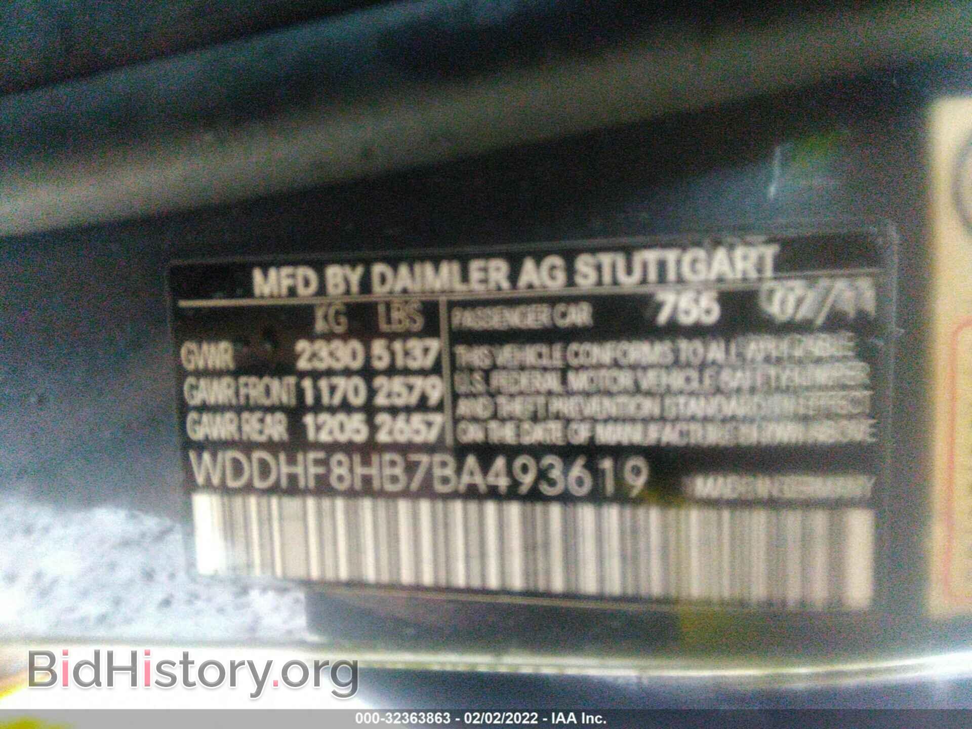 2011 MERCEDES-BENZ E-CLASS - VIN: WDDHF8HB7BA493619 - Фото 9