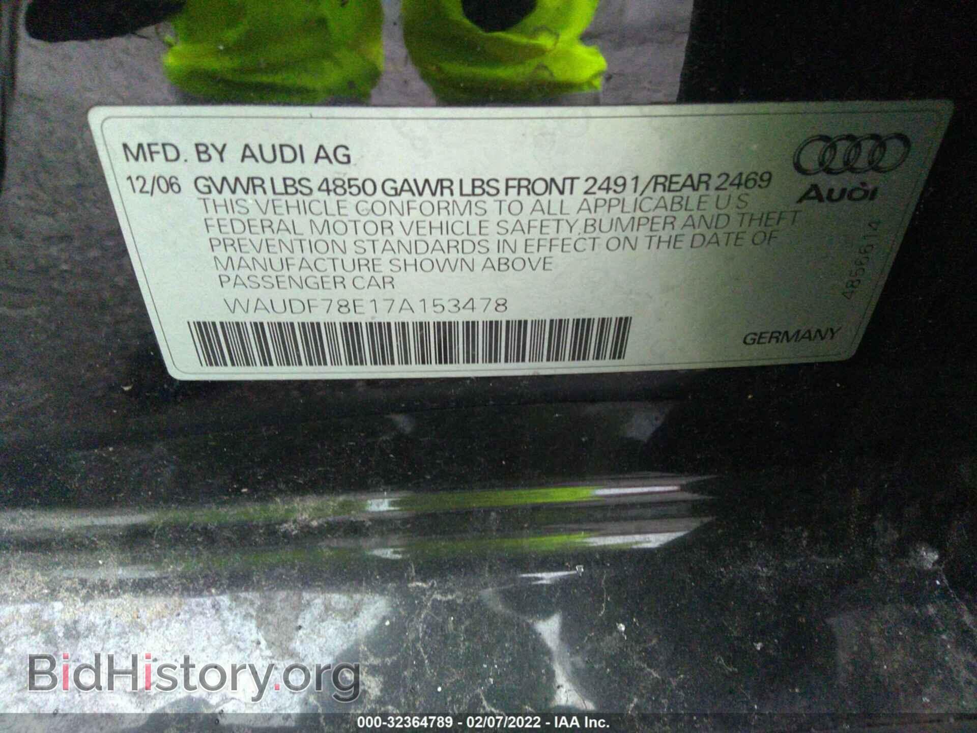 2007 AUDI A4 - VIN: WAUDF78E17A153478 - Photo 9