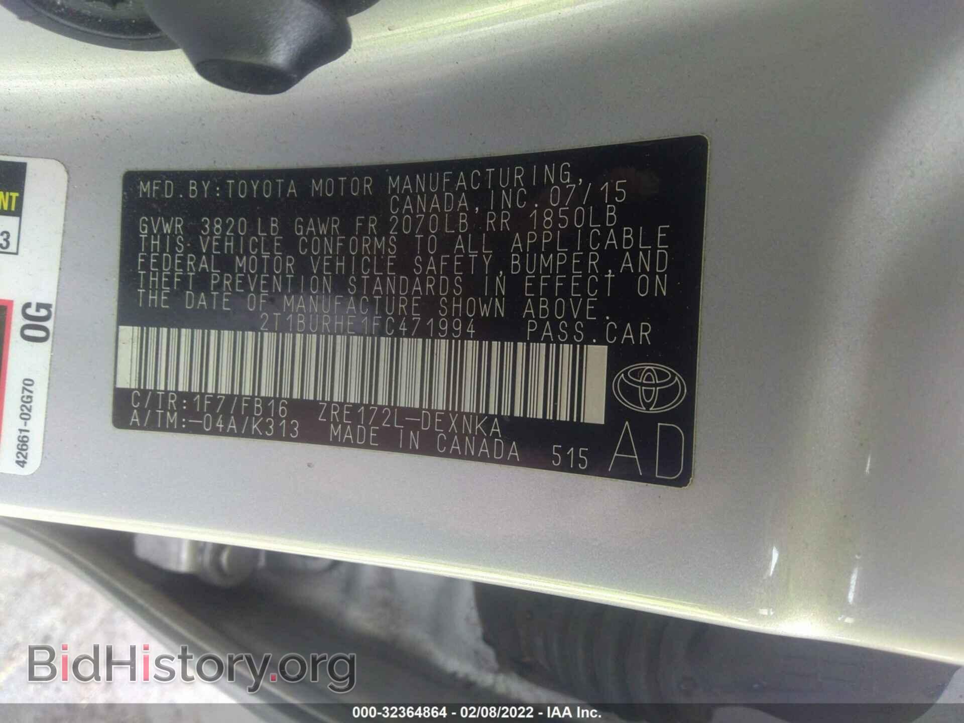 2015 TOYOTA COROLLA - VIN: 2T1BURHE1FC471994 - Photo 9